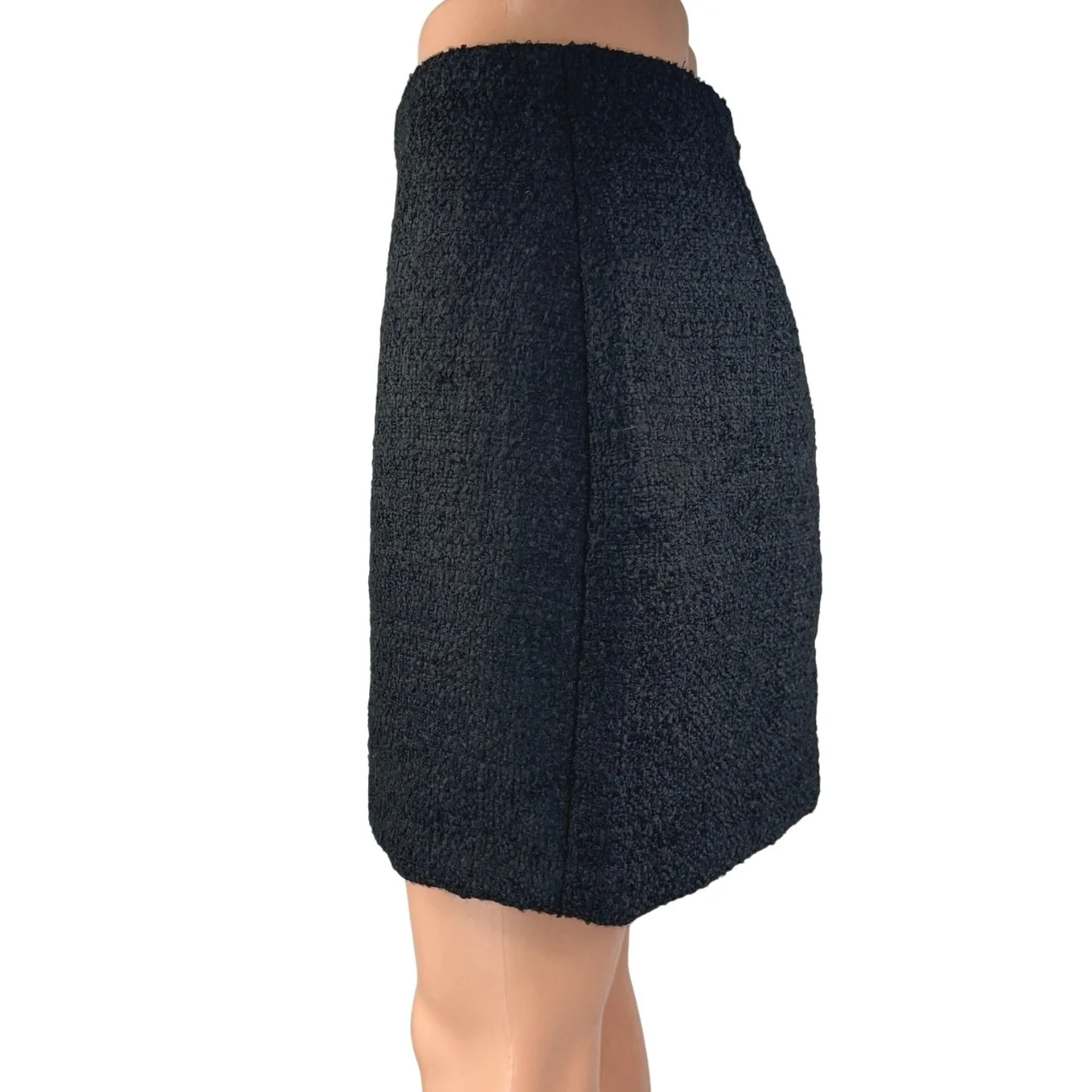 H&M Women's Black High Waisted Textured Zip Casual Pencil Mini Skirt Size 6 - Image 2