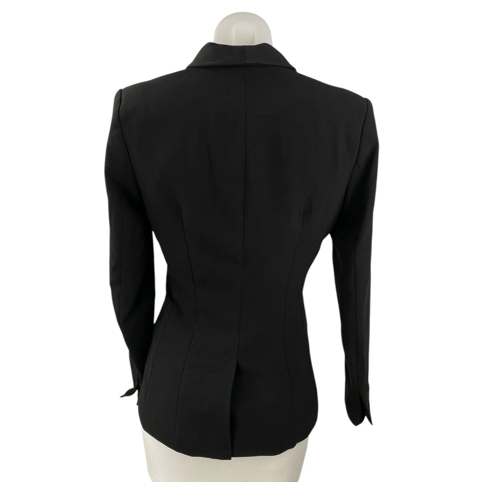 H&M Women's Black Long Sleeve Shawl Collar Pocket Blazer Coat Jacket Size 4 - Image 2