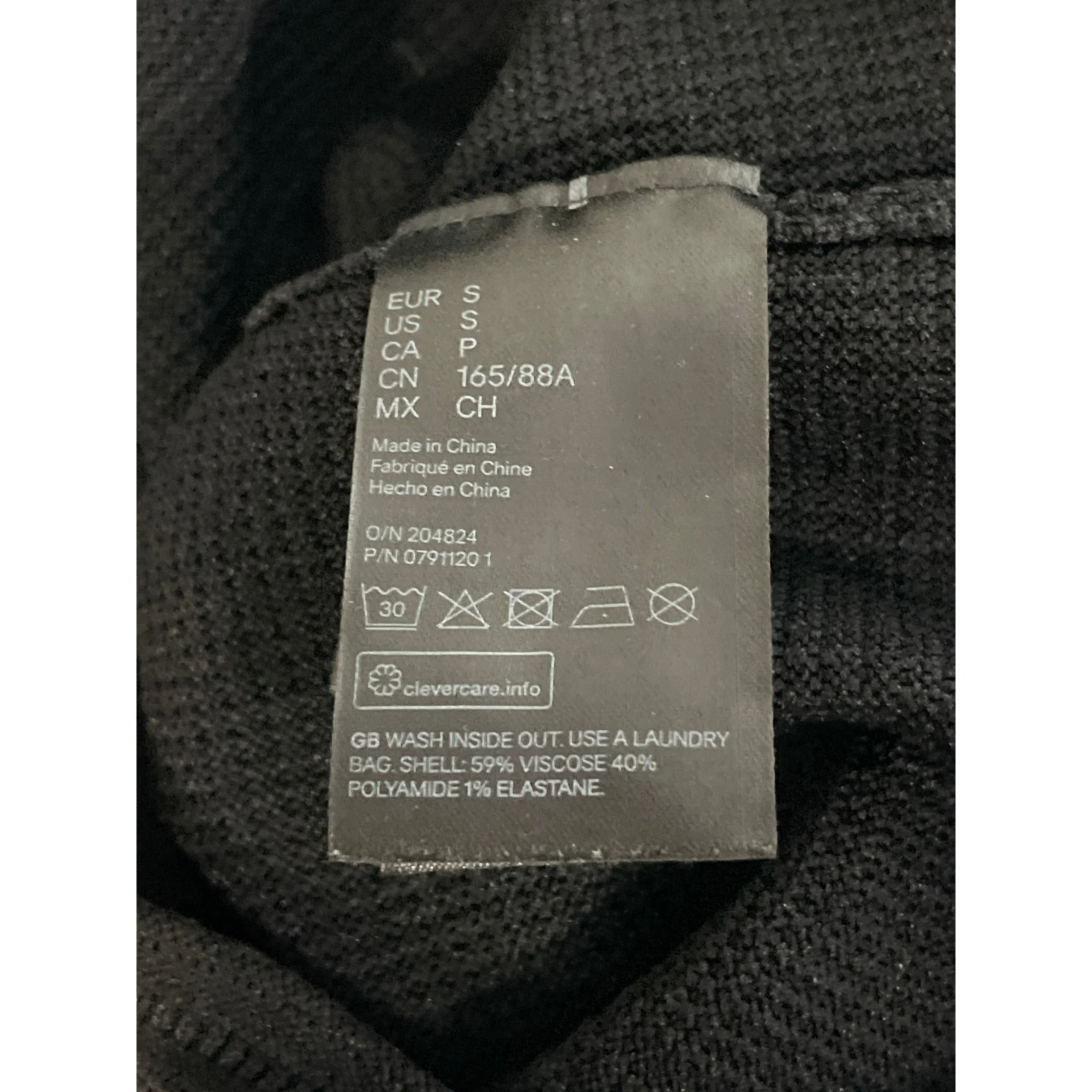 H&M Women's Black Waffle Knit Half Sleeve Crew Neck Thermal Sweater Top Size S - Image 6