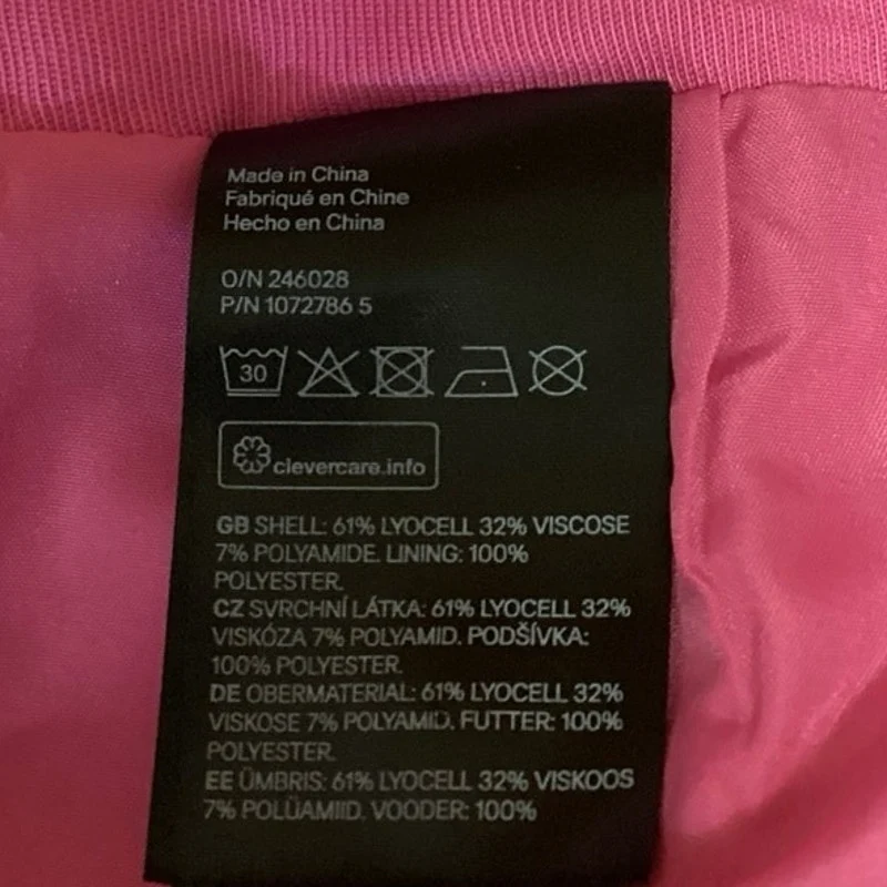H&M Womens Pink Solid High Waisted Side Zipper Straight Pencil Mini Skirt Size 8 - Image 5