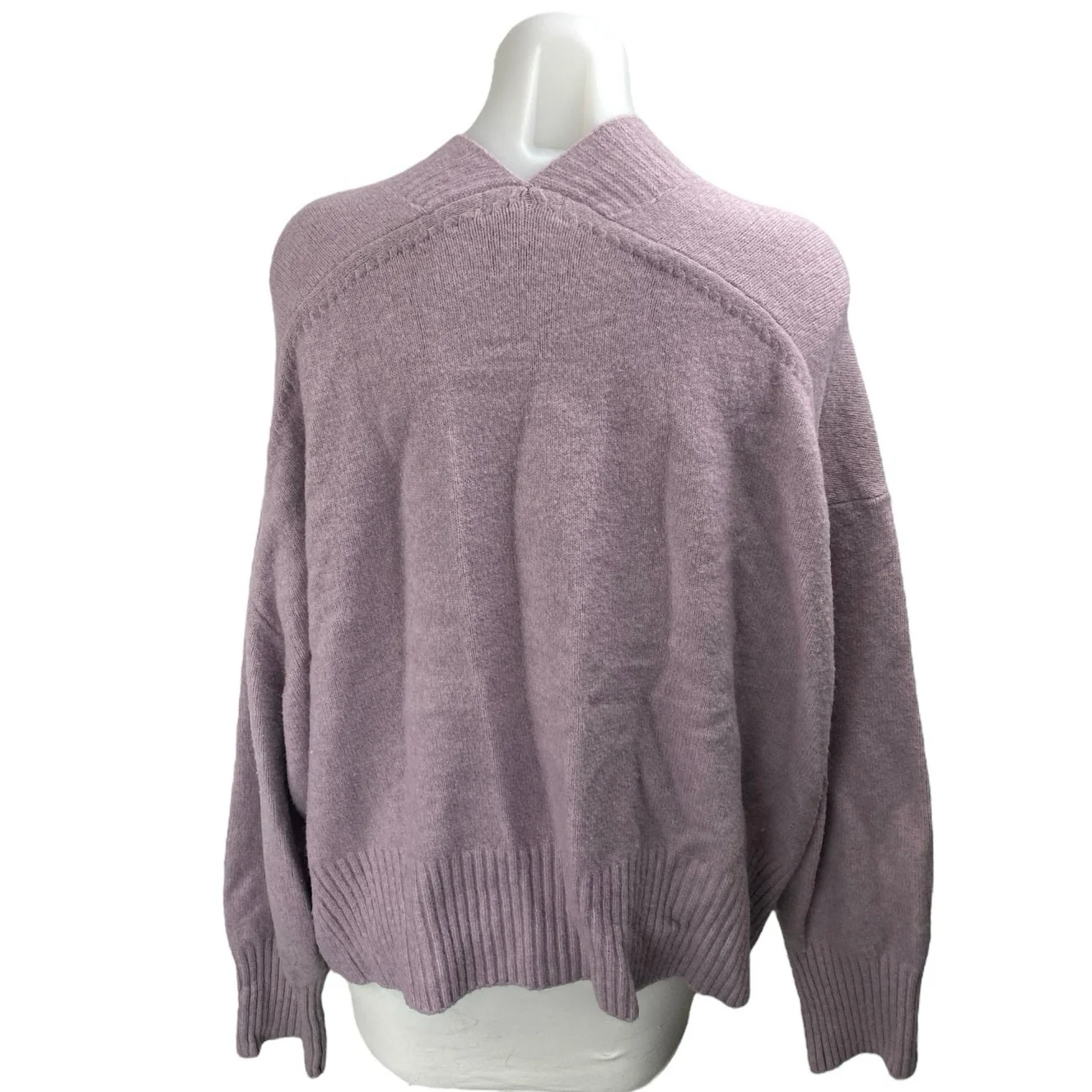 H&M Women's Purple V-Neck Button Down Long Sleeve Cardigan Sweater Top Size 2XL - Image 2