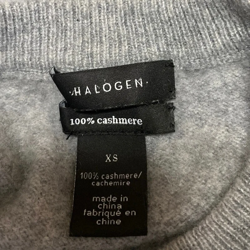 Halogen Women's Gray 100% Cashmere Long Sleeve Mock Neck Sweater Top Size XS - Image 3