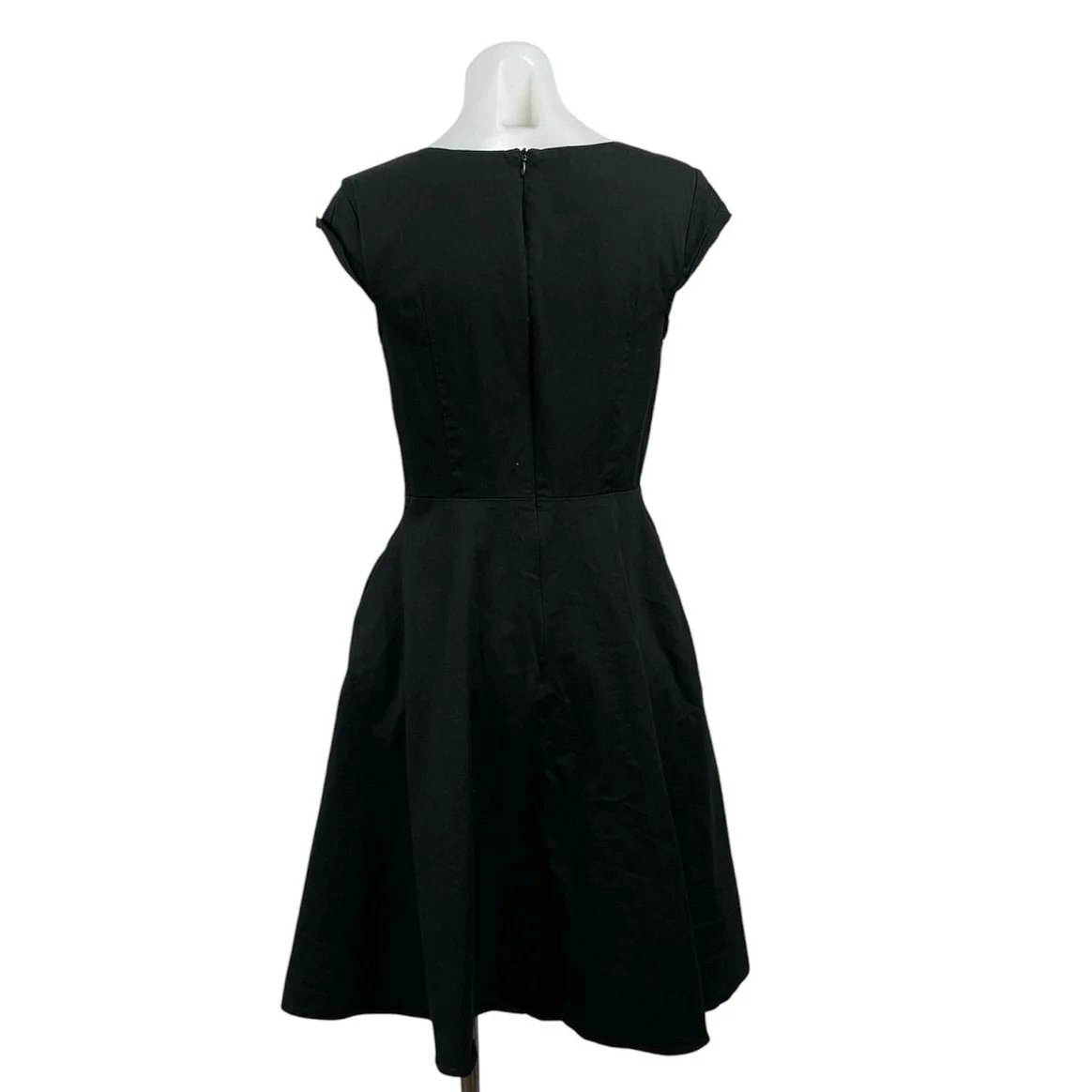 Hanpceirs Black 1950s Vintage Party Cocktail Sweetheart Fit & Flare Mini Dress M - Image 3