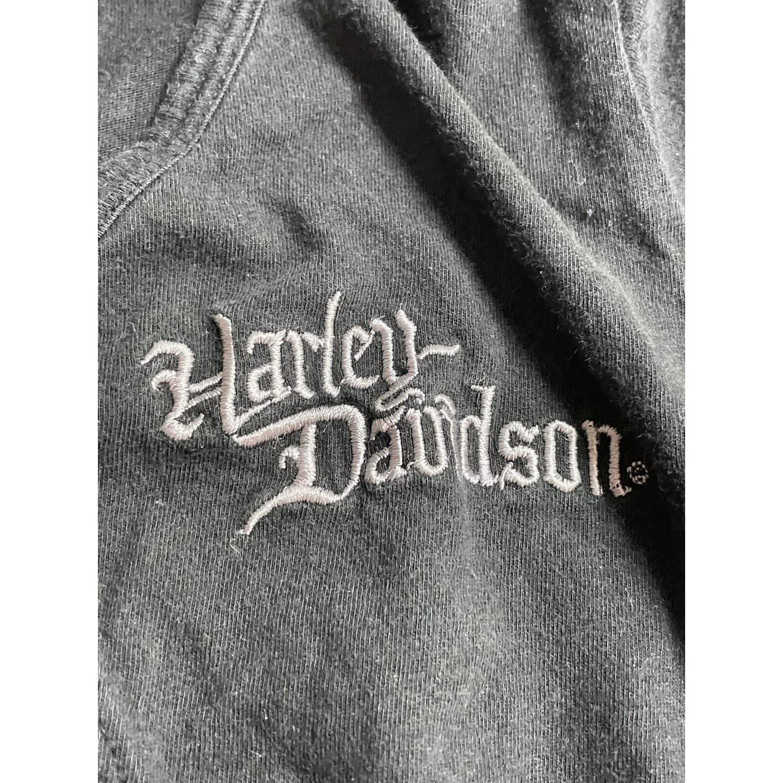Harley Davidson Women's Black Embroidered Logo Short Sleeve T Shirt Tee Top S - Image 6