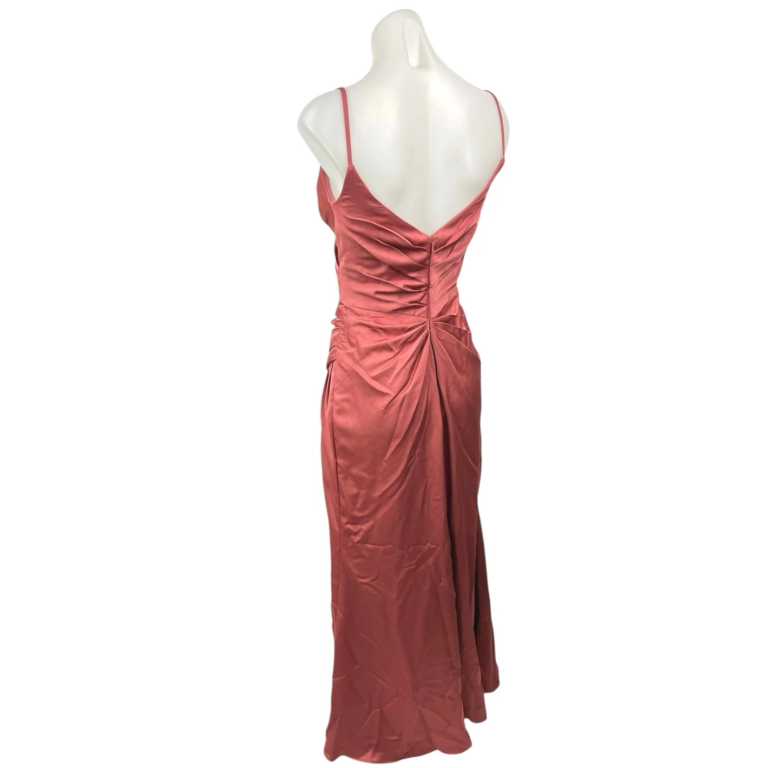Hayley Paige Occasions Dusty Rose Pink Slit Drape Bridesmaid Maxi Dress Size 0 - Image 2
