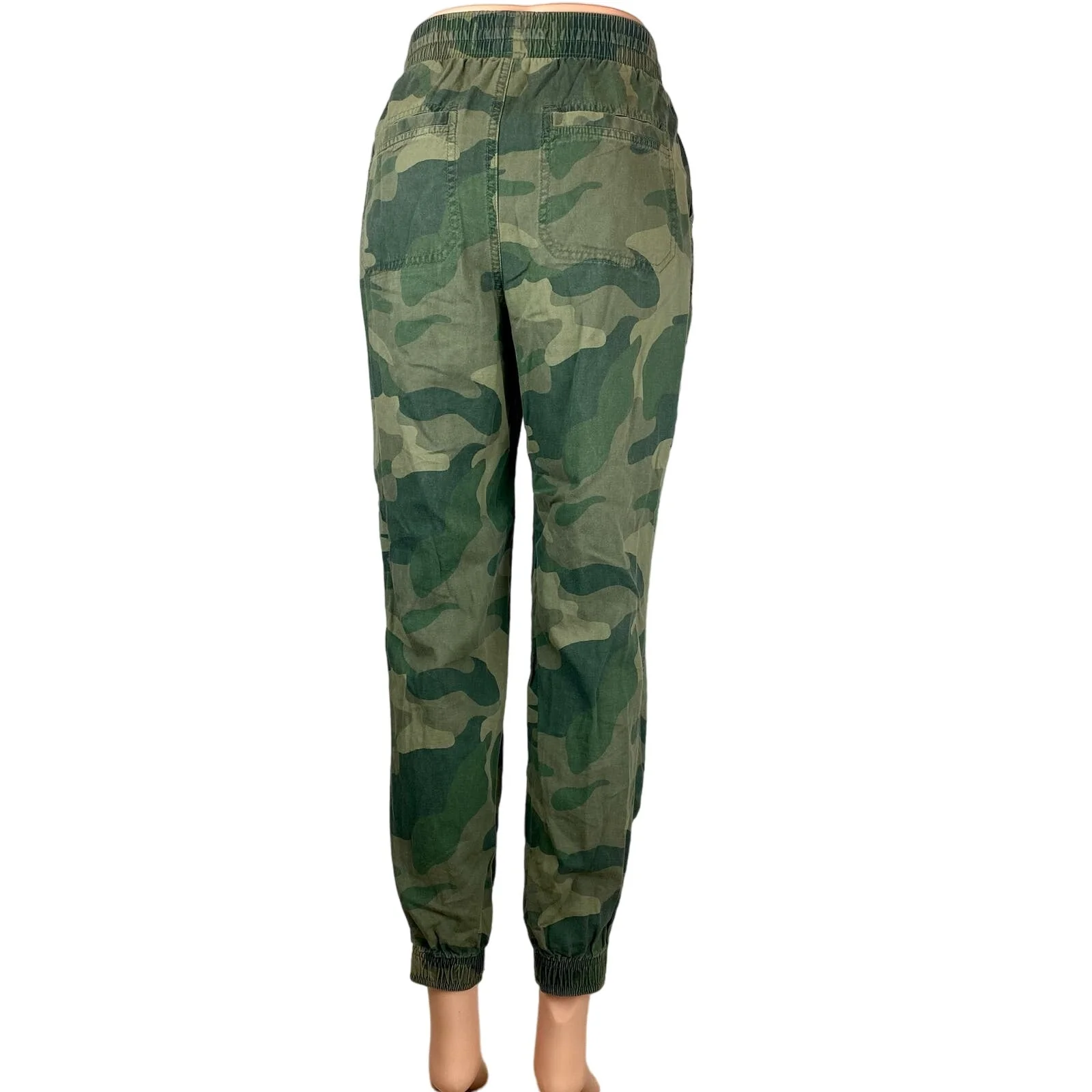 Hollister Green Camouflage Ultra High Rise Drawstring Jogger Trouser Pants Sz XS - Image 3