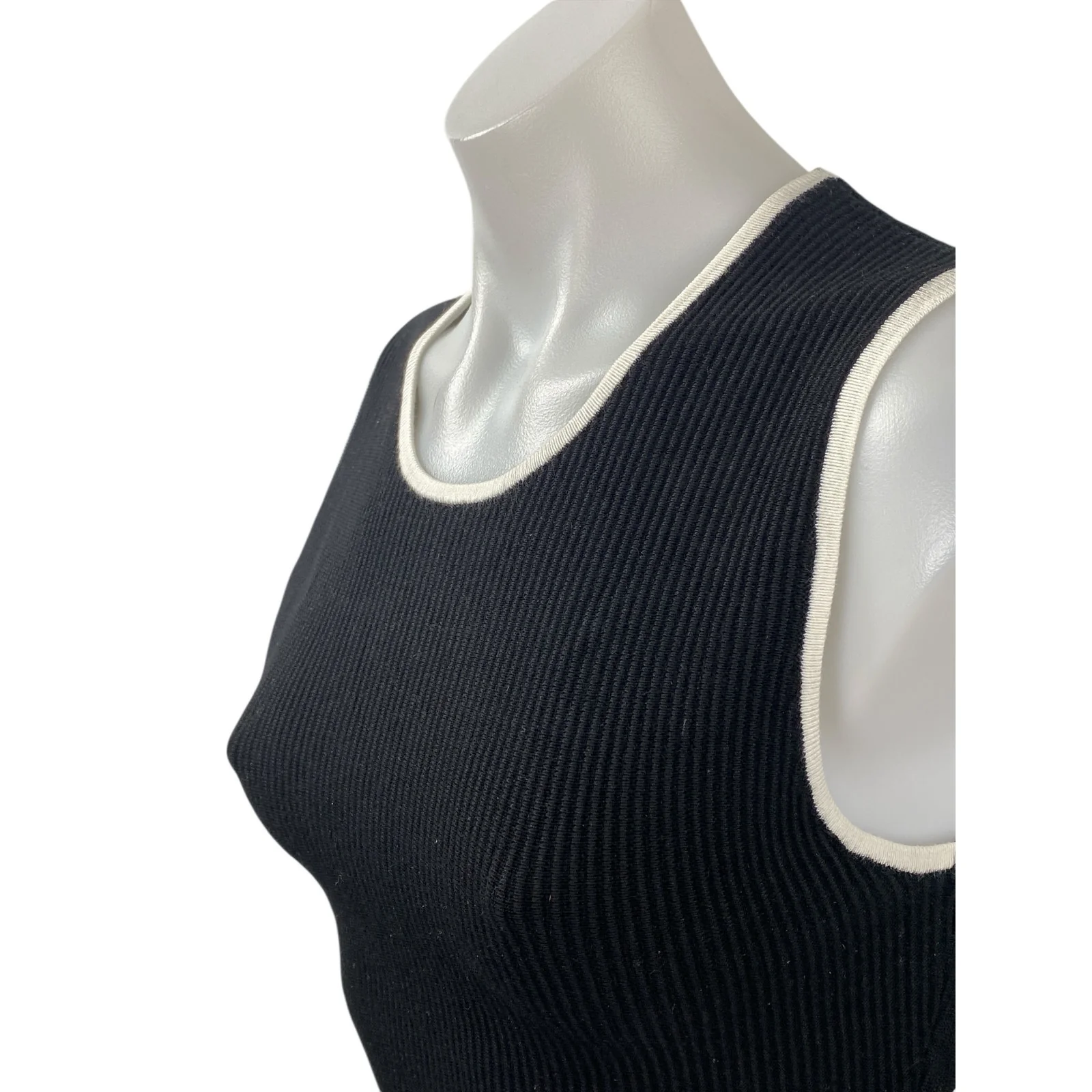 House of Harlow 1960 Women's Black Sleeveless Ribbed Knit Tank Crop Top Size S - Image 2