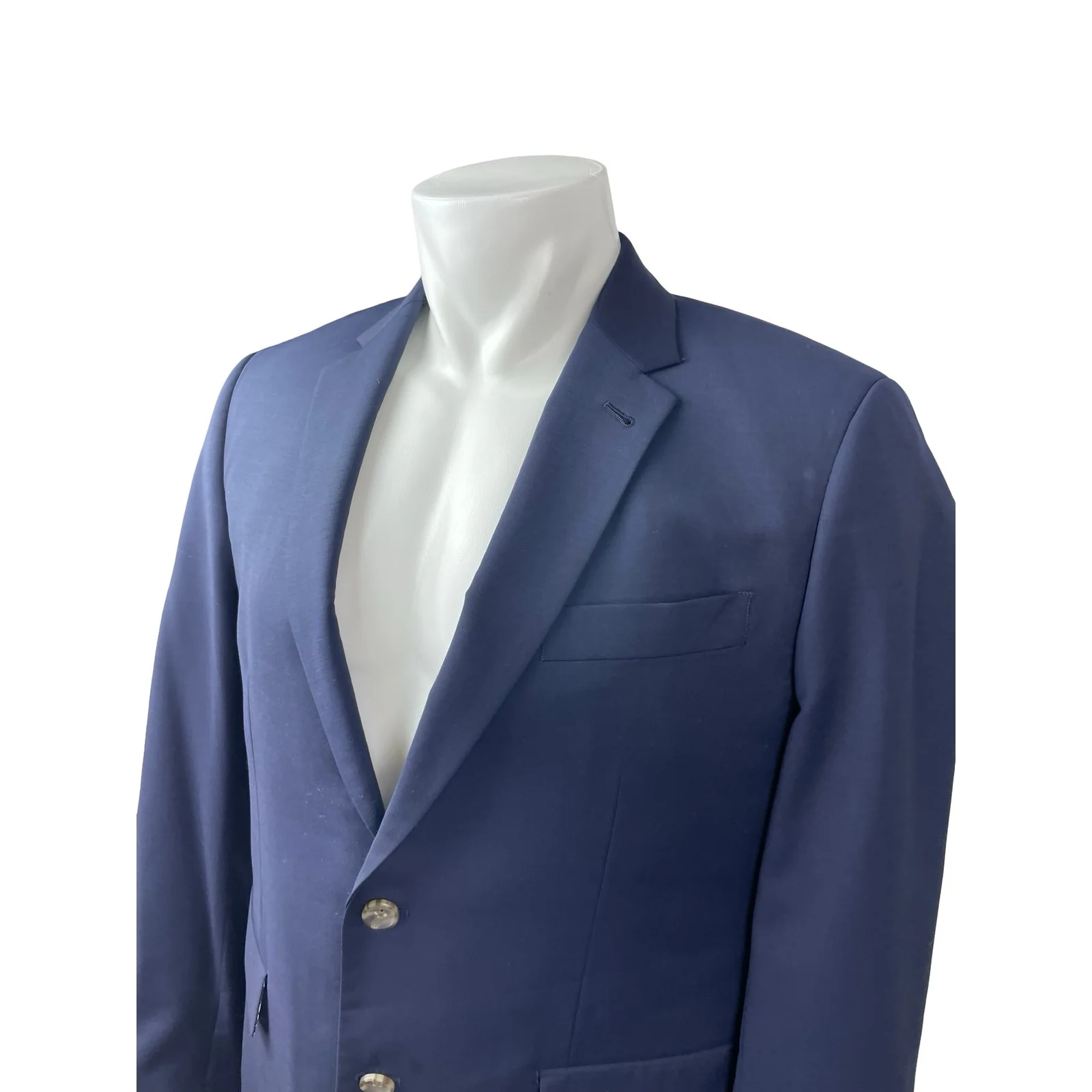 Indochino Mens Blue Classic Blazer Coat Straight Trousers Dress Pants Suit Set M - Image 3