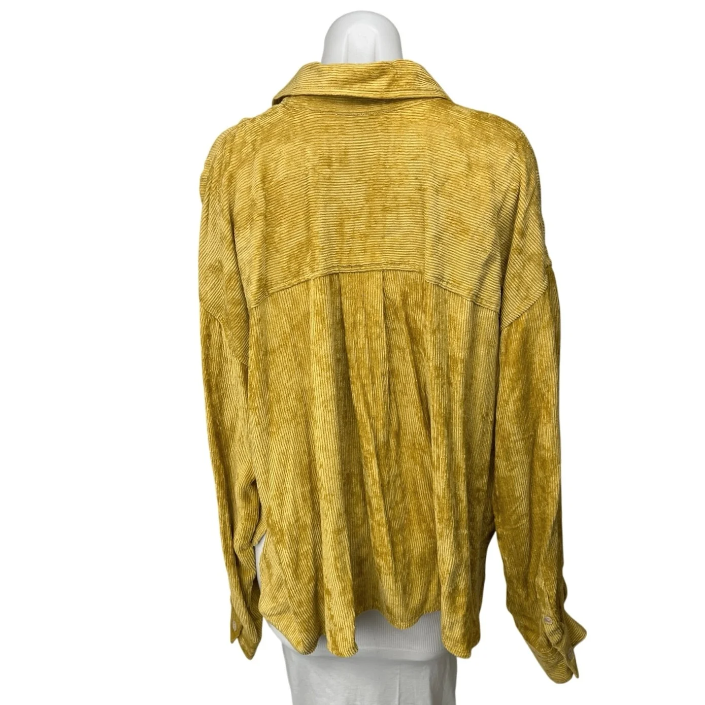 Isabel Marant Fanao Yellow Gold Corduroy Velvet Long Sleeve Button Up Shirt Top - Image 5