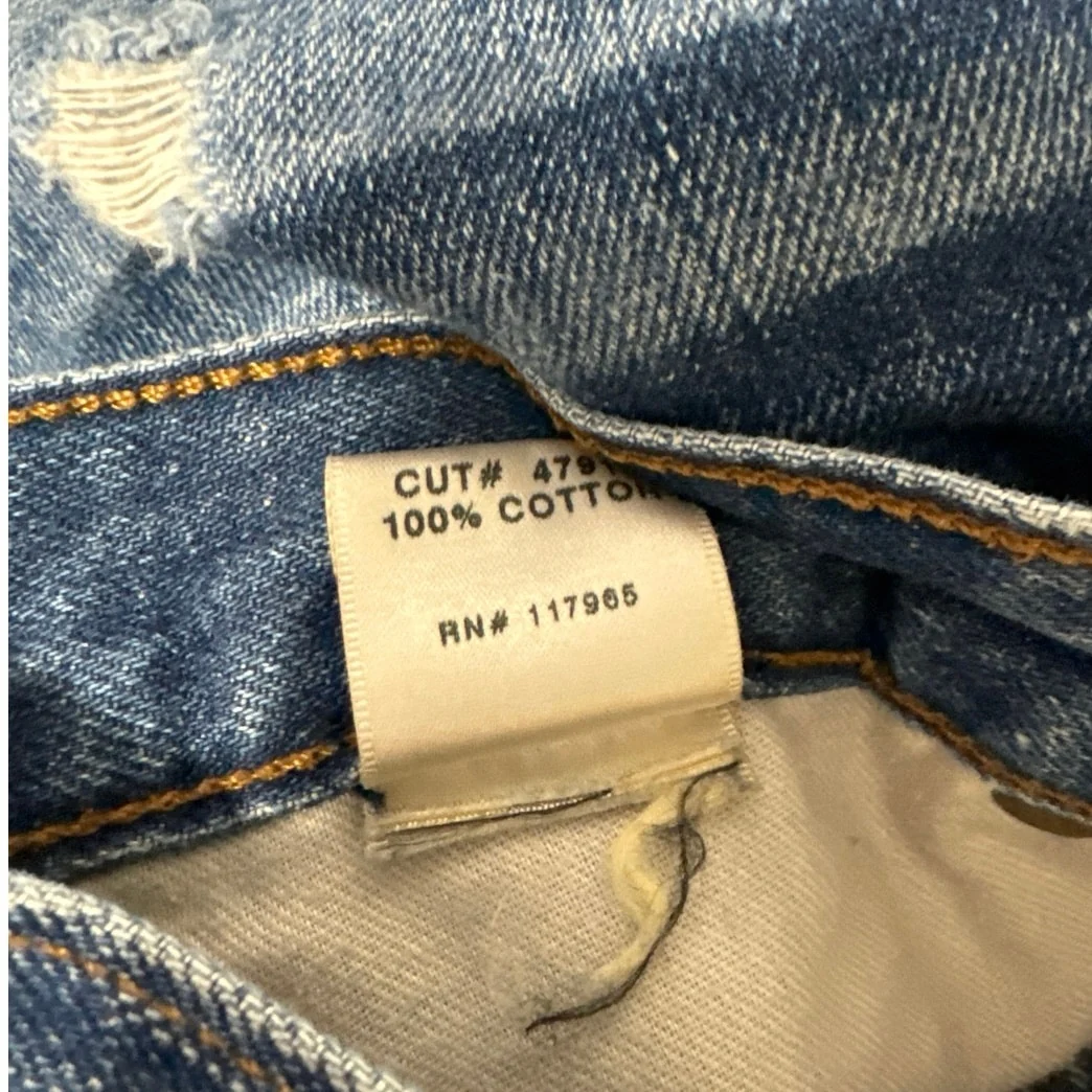 J.Brand Blue Mid Rise Medium Wash Distressed Cut Off Denim Jean Shorts Size 26 - Image 3