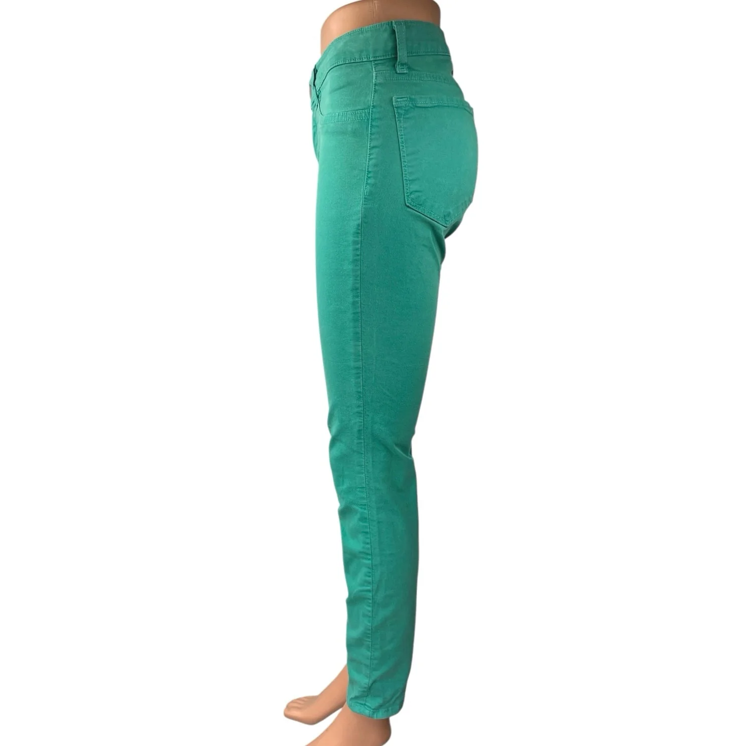 J Brand Saint Tropez Teal Green Mid Rise Skinny Stretch Trousers Jeans Pants 27 - Image 2