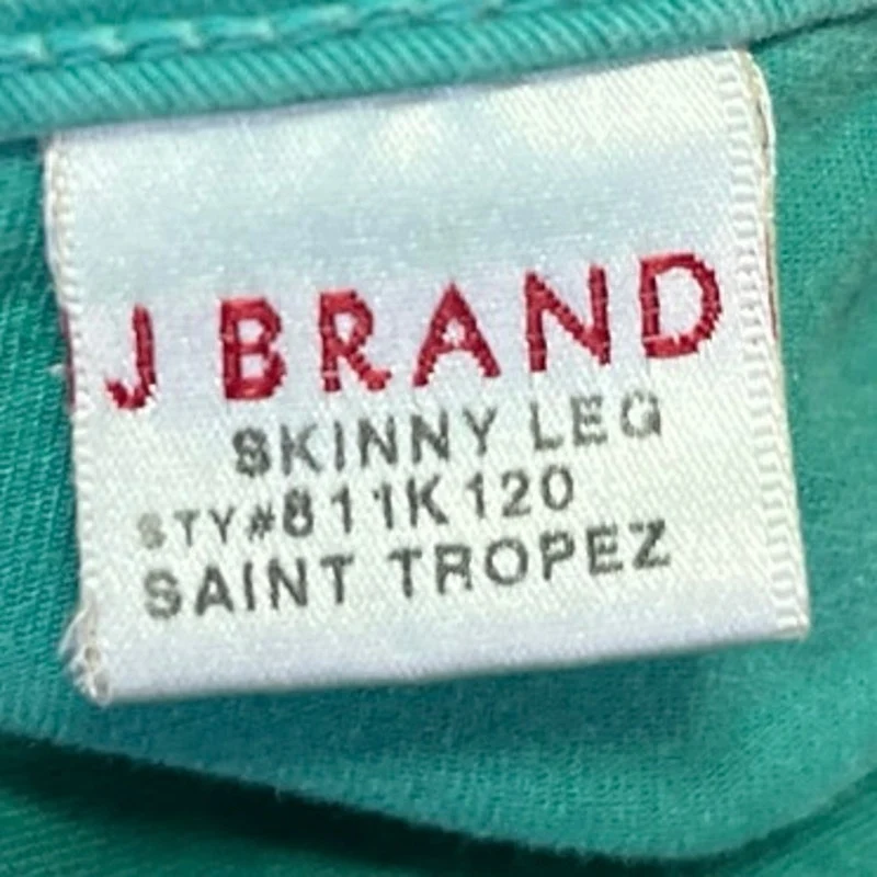 J Brand Saint Tropez Teal Green Mid Rise Skinny Stretch Trousers Jeans Pants 27 - Image 5