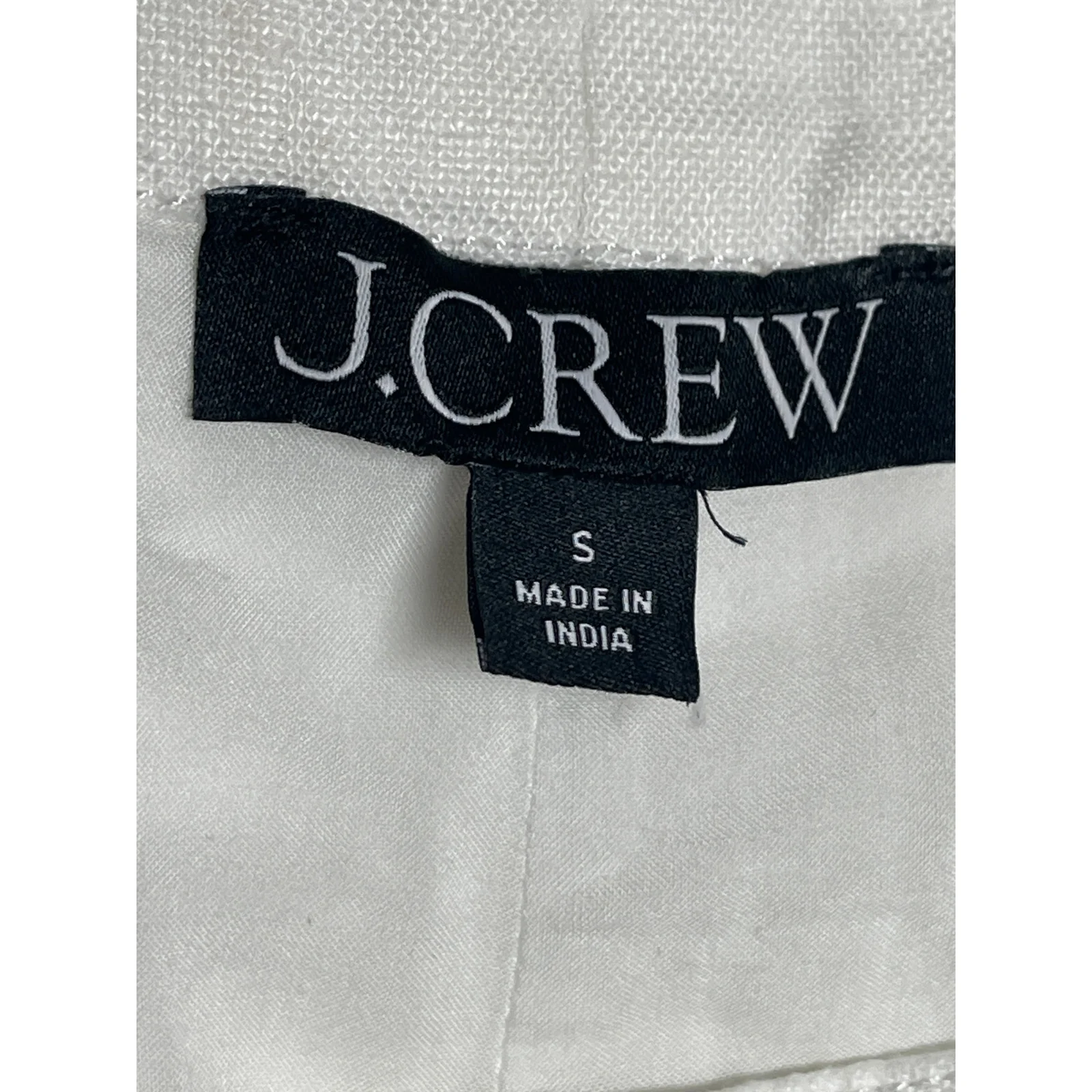 J.Crew 100% Linen Women's White Sleeveless Button Down Mini Shift Shirt Dress S - Image 3