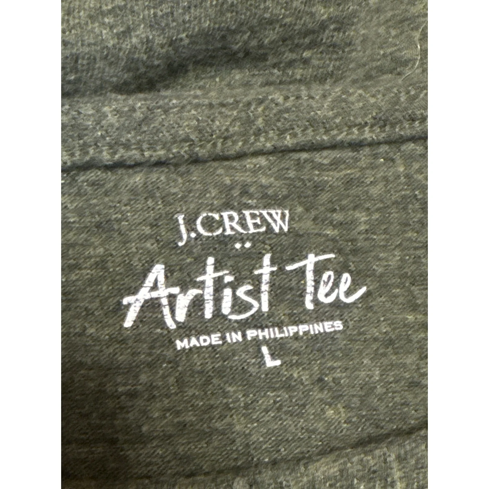 J.Crew Artist Tee Women's Green Long Sleeve Knit Basic Boat Neck T Shirt Top L - Image 4