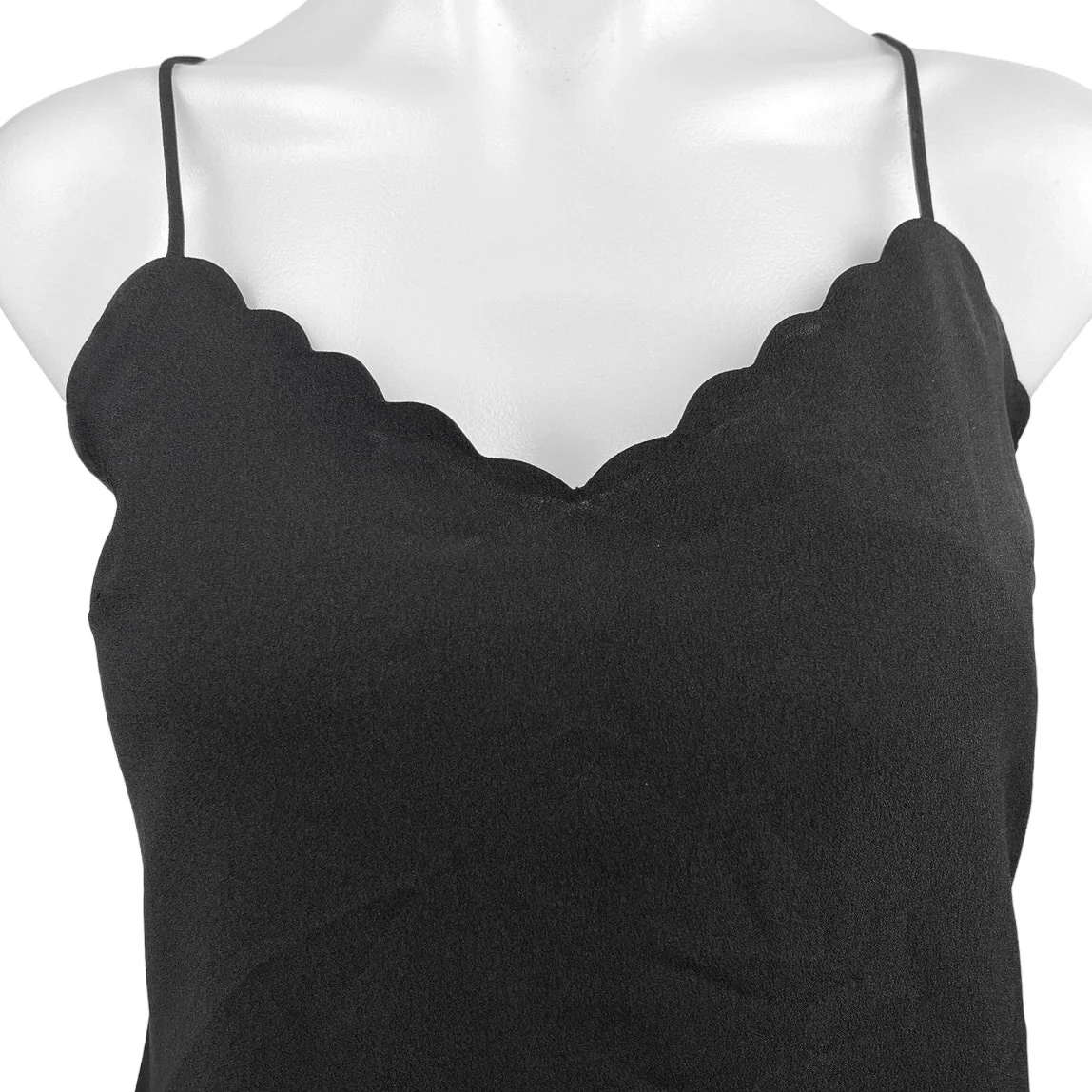 J, Crew Black Scalloped Sweetheart Pullover Sleeveless Camisole Tank Top Size 0 - Image 3