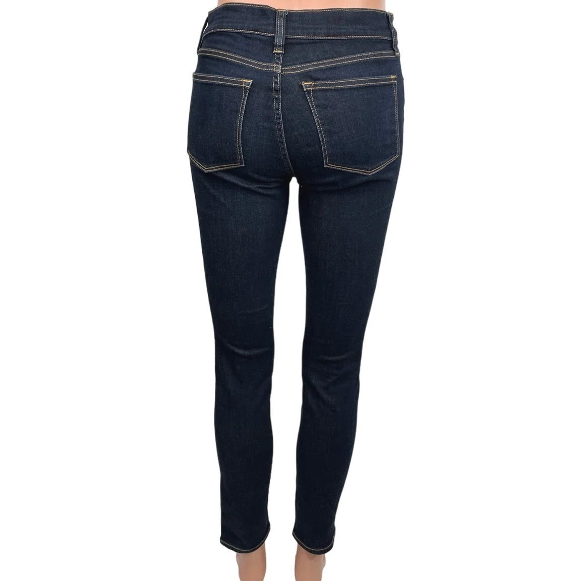 J. Crew Blue Stretch Dark Wash Mid Rise Ankle Skinny Jeans Size 24/28 - Image 3
