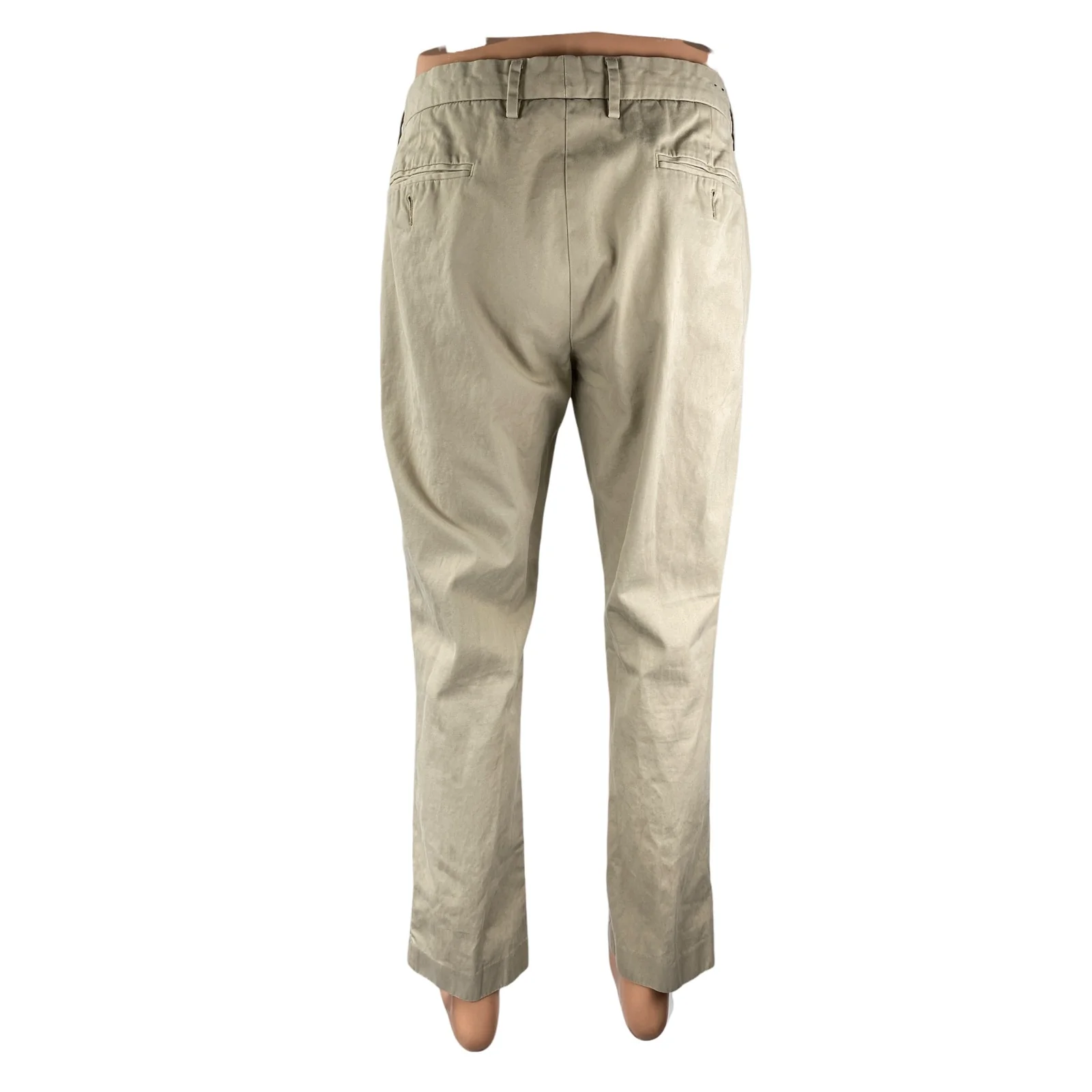 J.Crew Bowery Men's Beige High Rise Slim Straight Chino Trouser Dress Pants 33 - Image 4