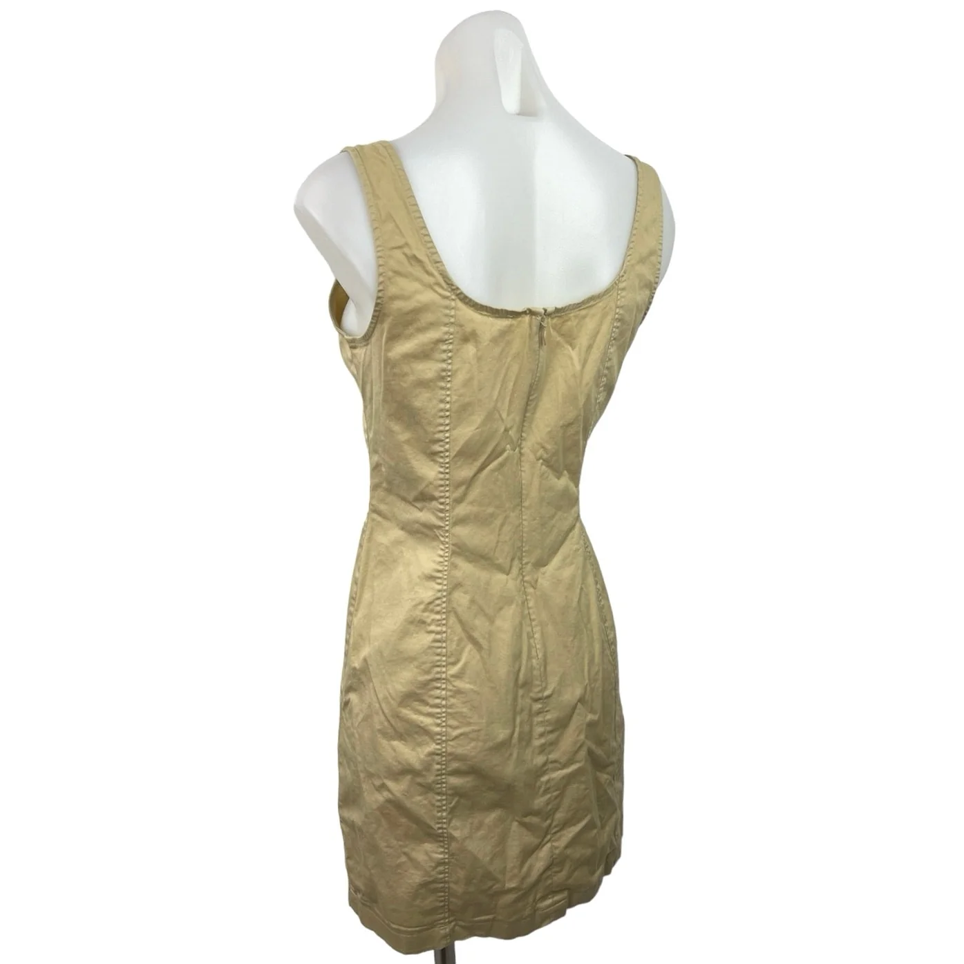 J.Crew Cream Square Neck Sleeveless Zip Lined Mini Sheath Dress Size 4 - Image 2