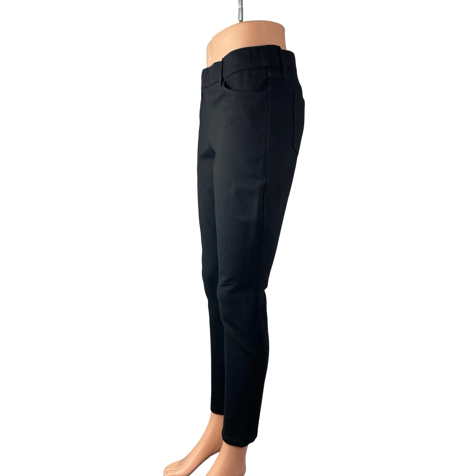 J.Crew Gigi Women's Black Mid Rise Elastic Waist Skinny Trousers Dress Pants 4 - Image 2