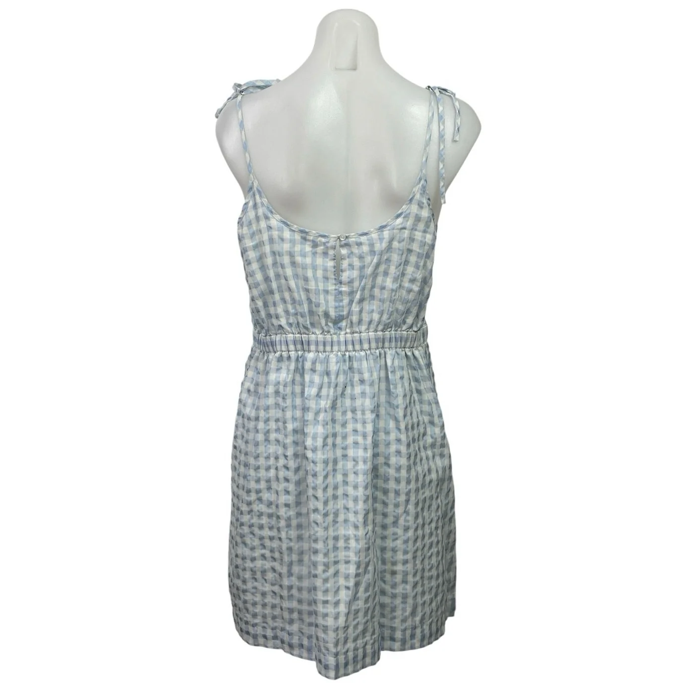 J.Crew Gingham Plaid Check Sleeveless Mini Cami Tank Flare A-Line Sun Dress Sz 8 - Image 3