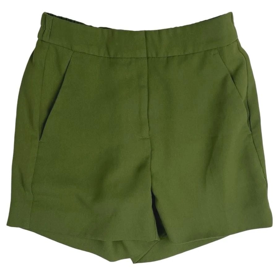 J.Crew Green High Waisted Stretch Pocket Elastic Waist Pull On Casual Shorts 00