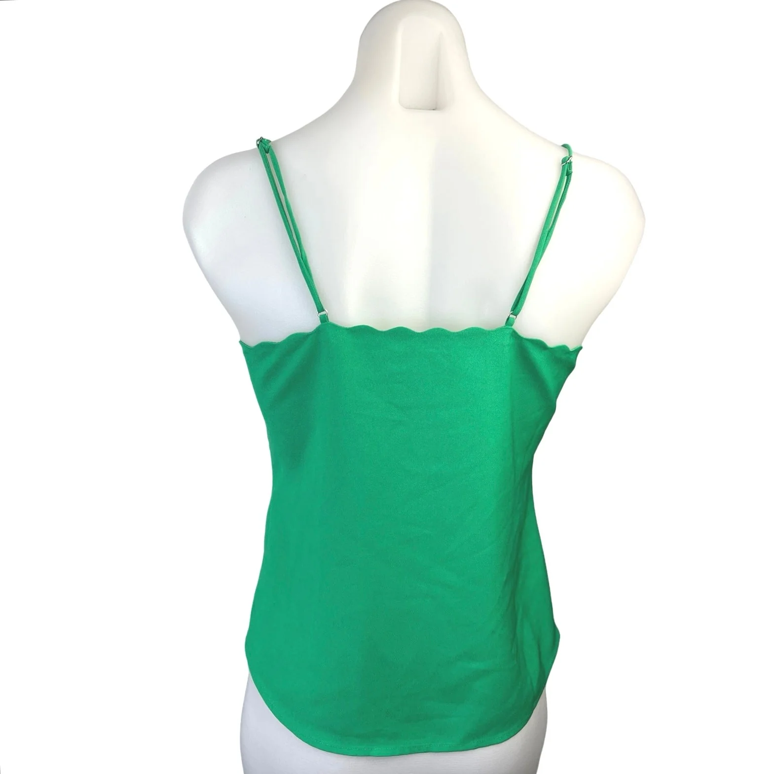 J.Crew Green V Neck Scalloped Pullover Cozy Sleeveless Camisole Tank Top Size 0 - Image 2