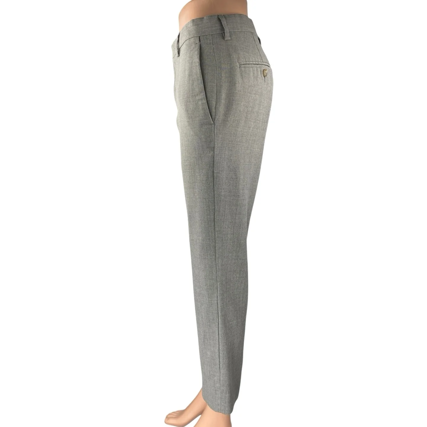 J.Crew Ludlow Slim Women's Gray Mid Rise Straight Leg Cropped Trousers Pants 28 - Image 2