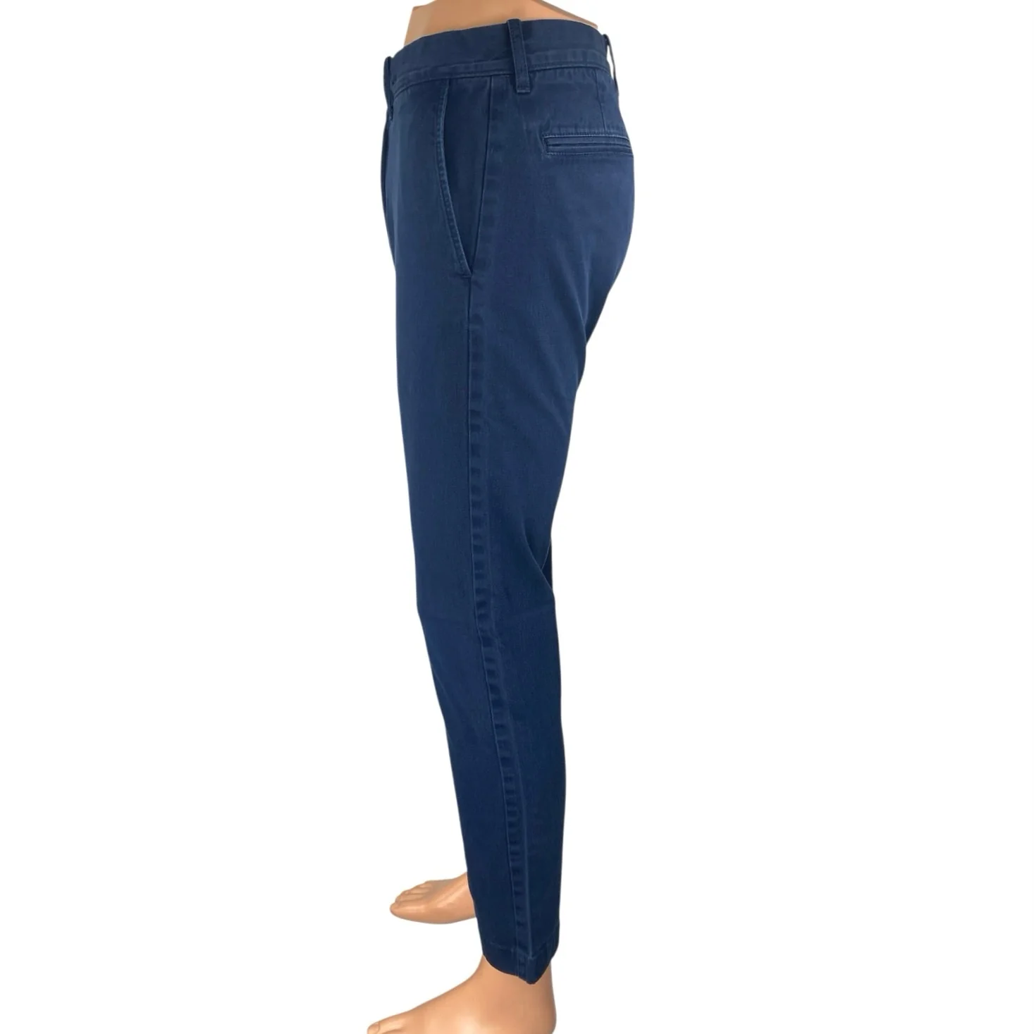 J.Crew Men's Blue Tapered Leg Mid Rise Slim Stretch Trousers Dress Pants Size 30 - Image 2