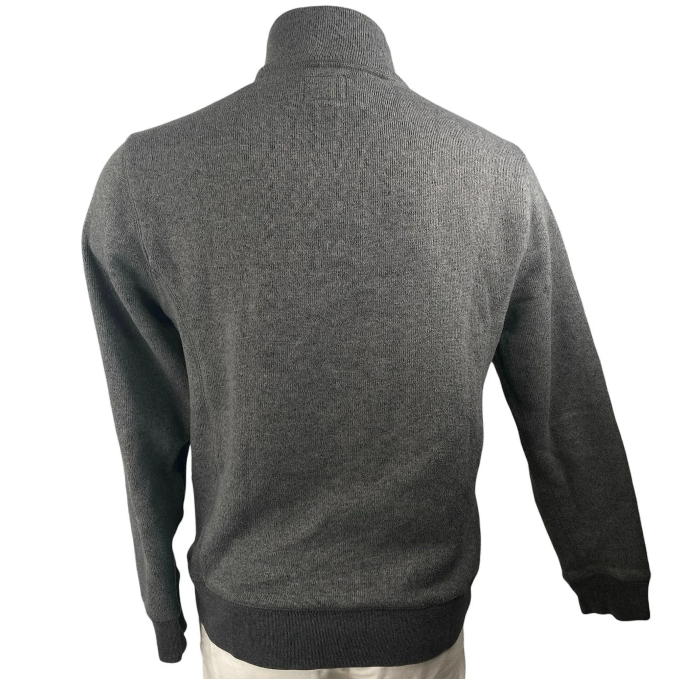 J.Crew Men's Gray Half Zip High Neck Long Sleeve Sweatshirt Sweater Top Size M - Image 2