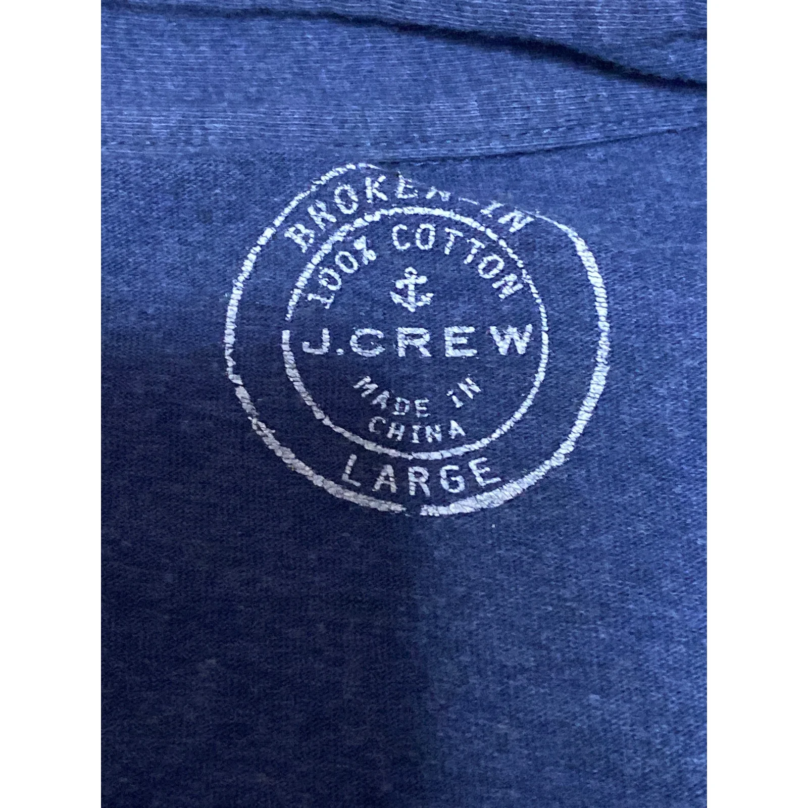 J.Crew Men's Navy Blue Short Sleeve Golf Chest Pocket Polo Shirt Top Size L - Image 5