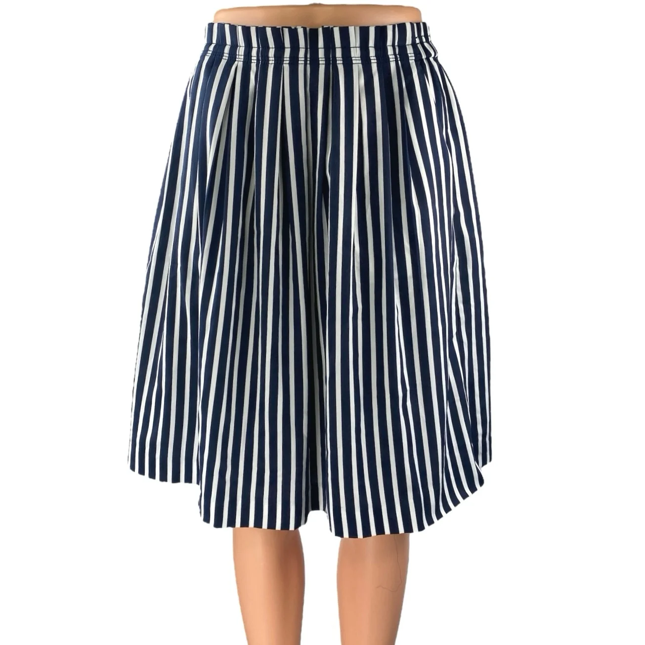 J.Crew Mercantile Women's Blue White Striped High Rise A Line Mini Skirt Size 4