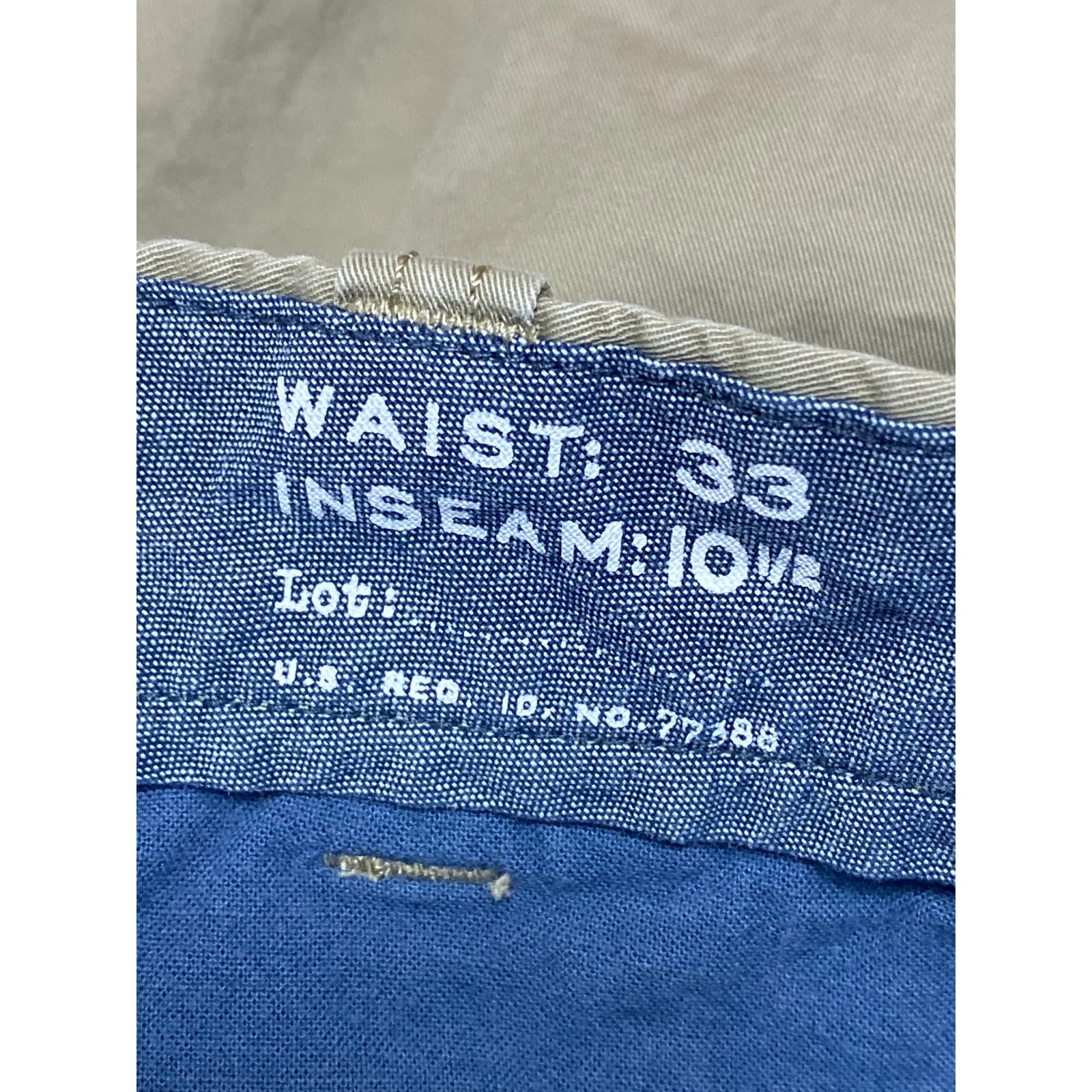 J.Crew Stretch Mens Khaki Cotton High Rise Slim Straight Chino Bermuda Shorts 33 - Image 6