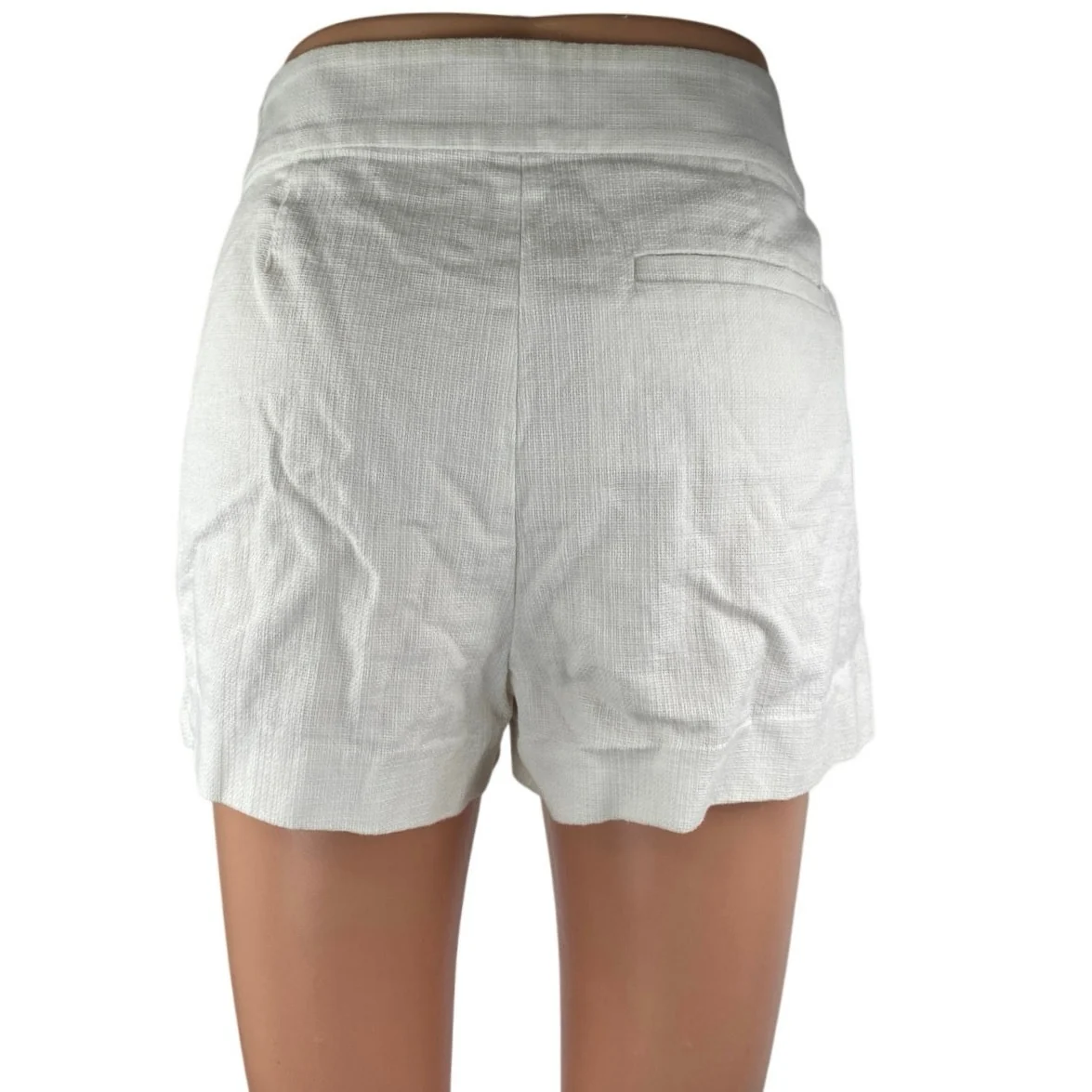 J.Crew White Eyelet Embroidered High Waisted Side Zip Mini Casual Shorts Size 6 - Image 3