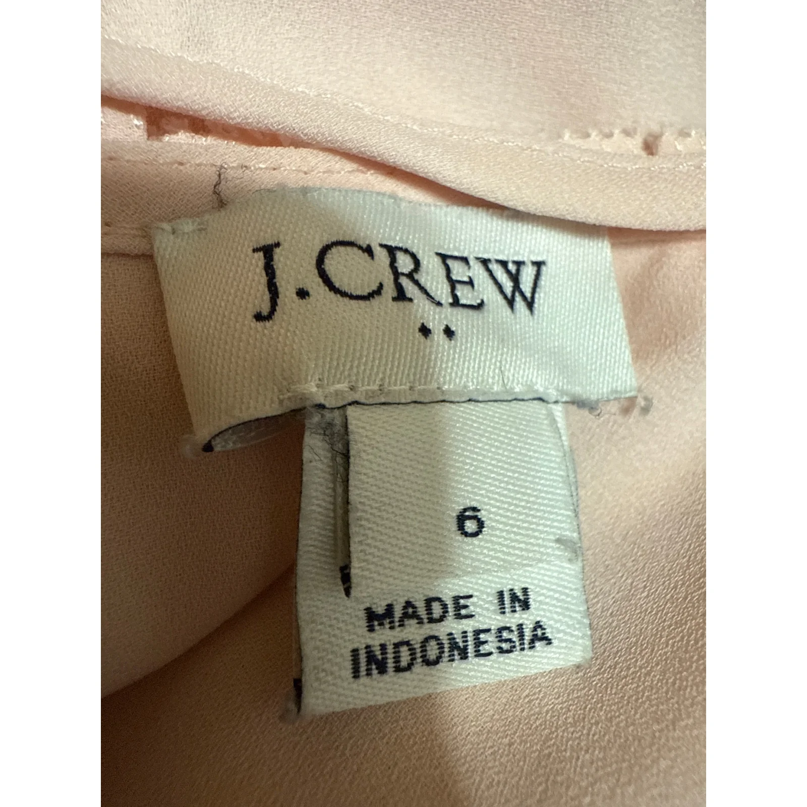 J.Crew Women Pink Sleeveless Ruffle Crew Neck Tie Back Tank Blouse Top Size 6 - Image 3