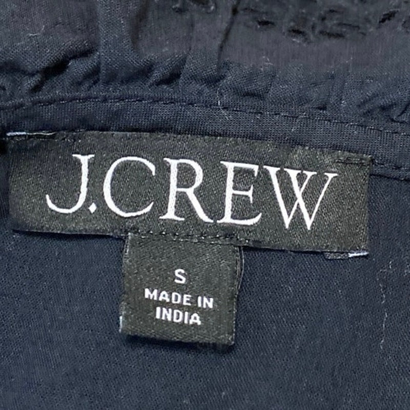 J.Crew Women's Black Ruffle Long Sleeve Button Down Shirt Blouse Top Size S - Image 3