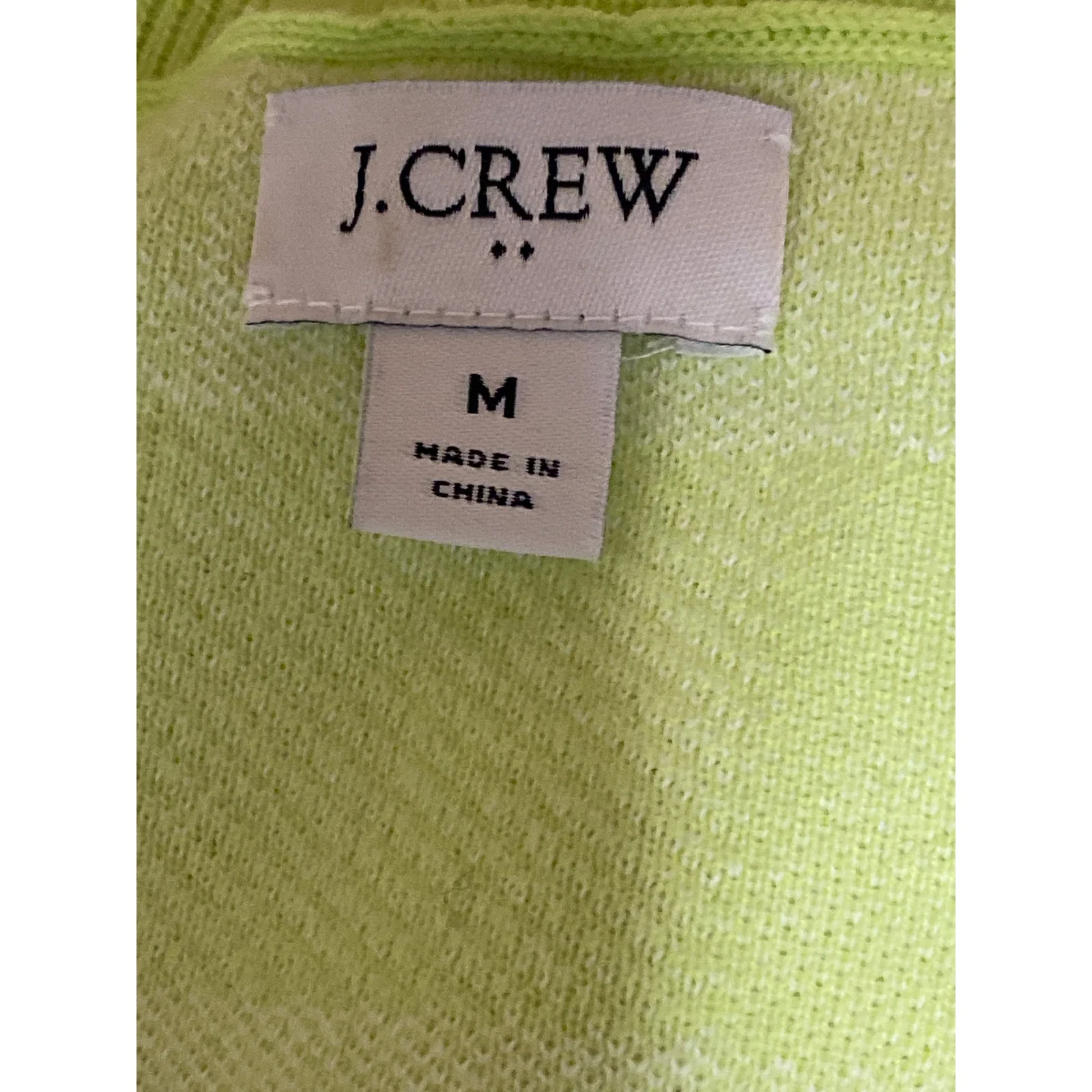 J.Crew Womens Green Knit Checkered Plaid Crew Neck Short Sleeve Sweater Top Sz M - Image 3