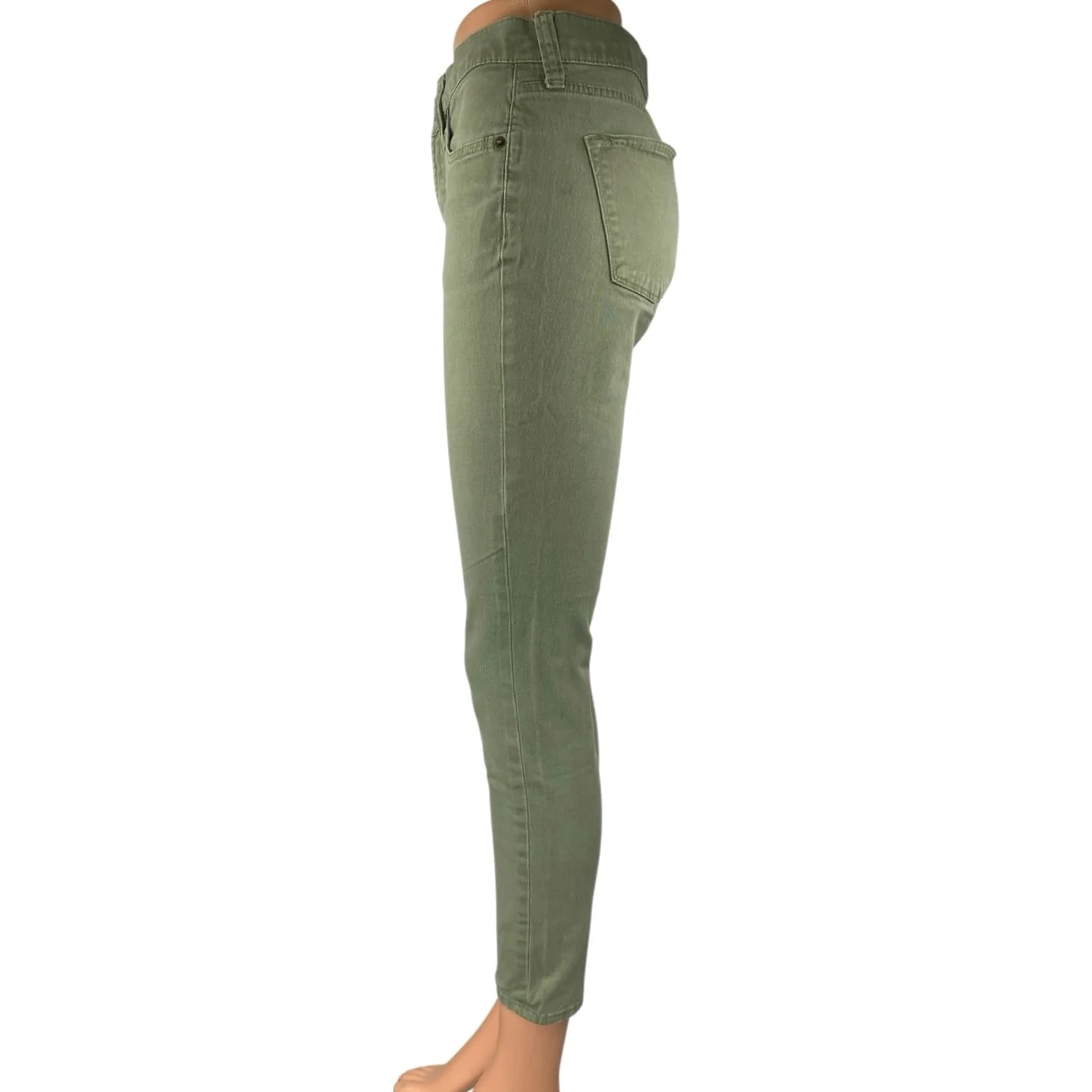 J.Crew Women's Green Mid Rise Skinny Leg Slim Fit Stretch Denim Jeans Pants 27 - Image 2