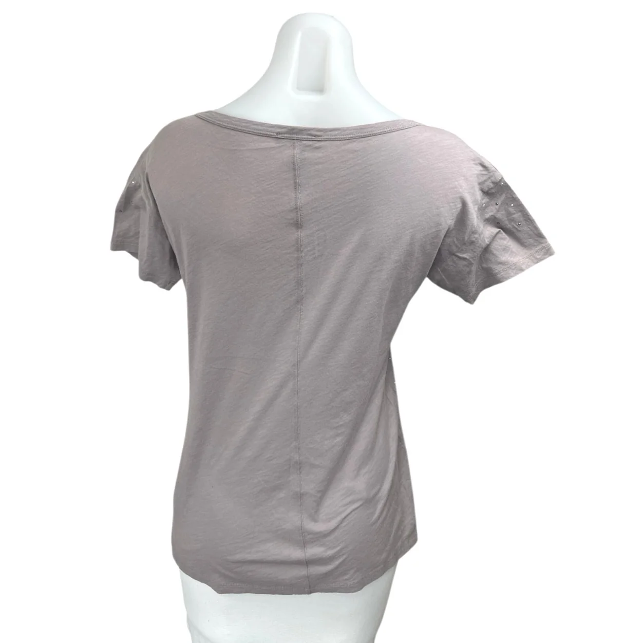 J.Crew Women's Tan Short Sleeve Jeweled Beaded Embellished Tee T-Shirt Top Sz XS - Image 2