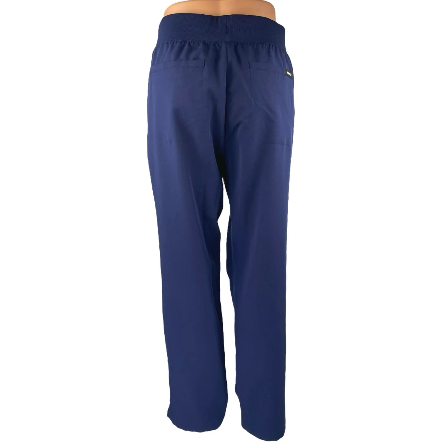 Jaanuu Womens Navy Blue High Rise Drawstring Straight Trousers Sweat Pant Size M - Image 3