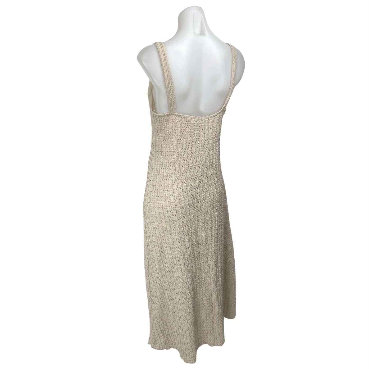 Jessica Simpson Beige Sleeveless Eyelet Knit V Neck Cami Tank Midi Dress Size L - Image 2