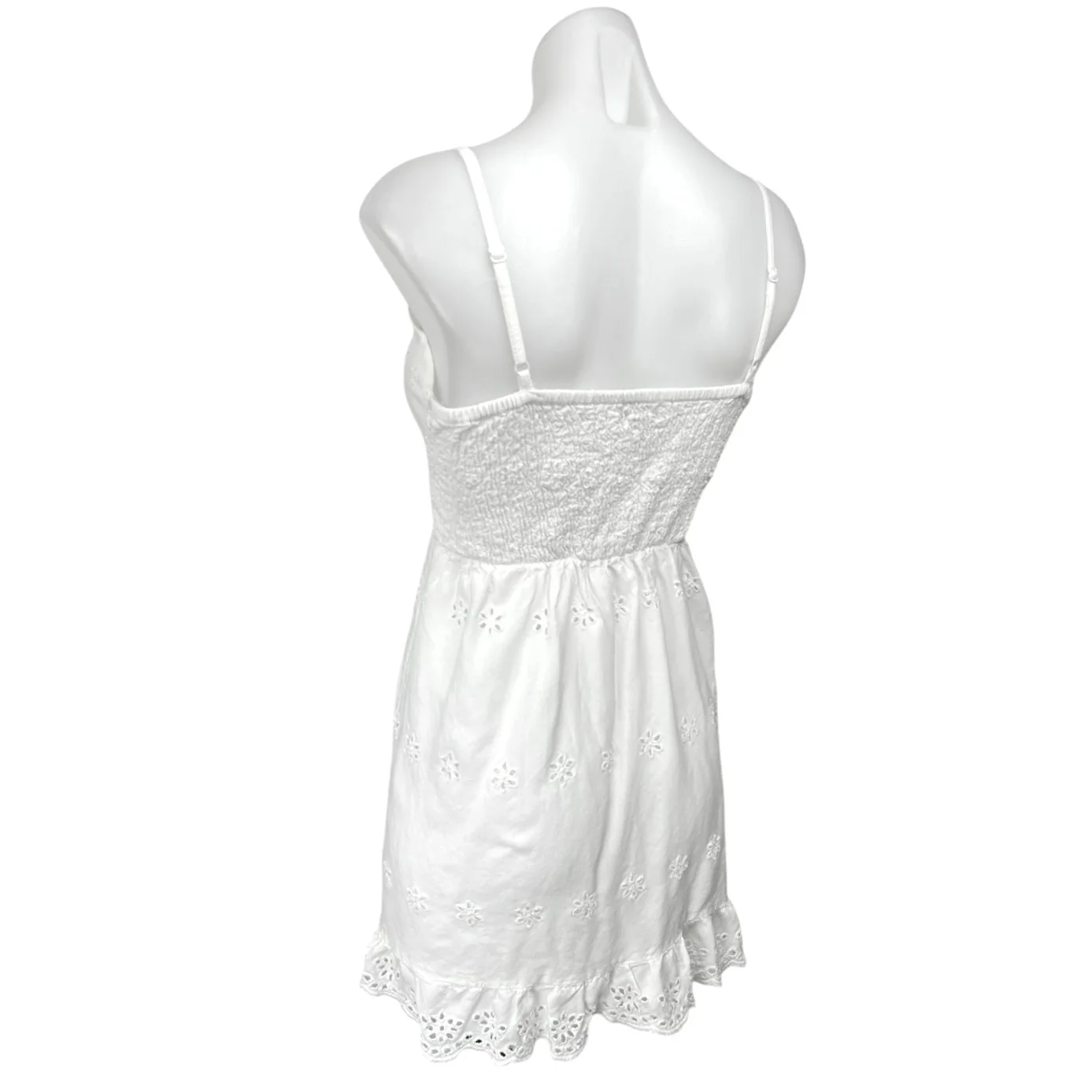 Jessica Simpson White Eyelet Embroidered Sleeveless Cami Camisole Tank Dress M - Image 4