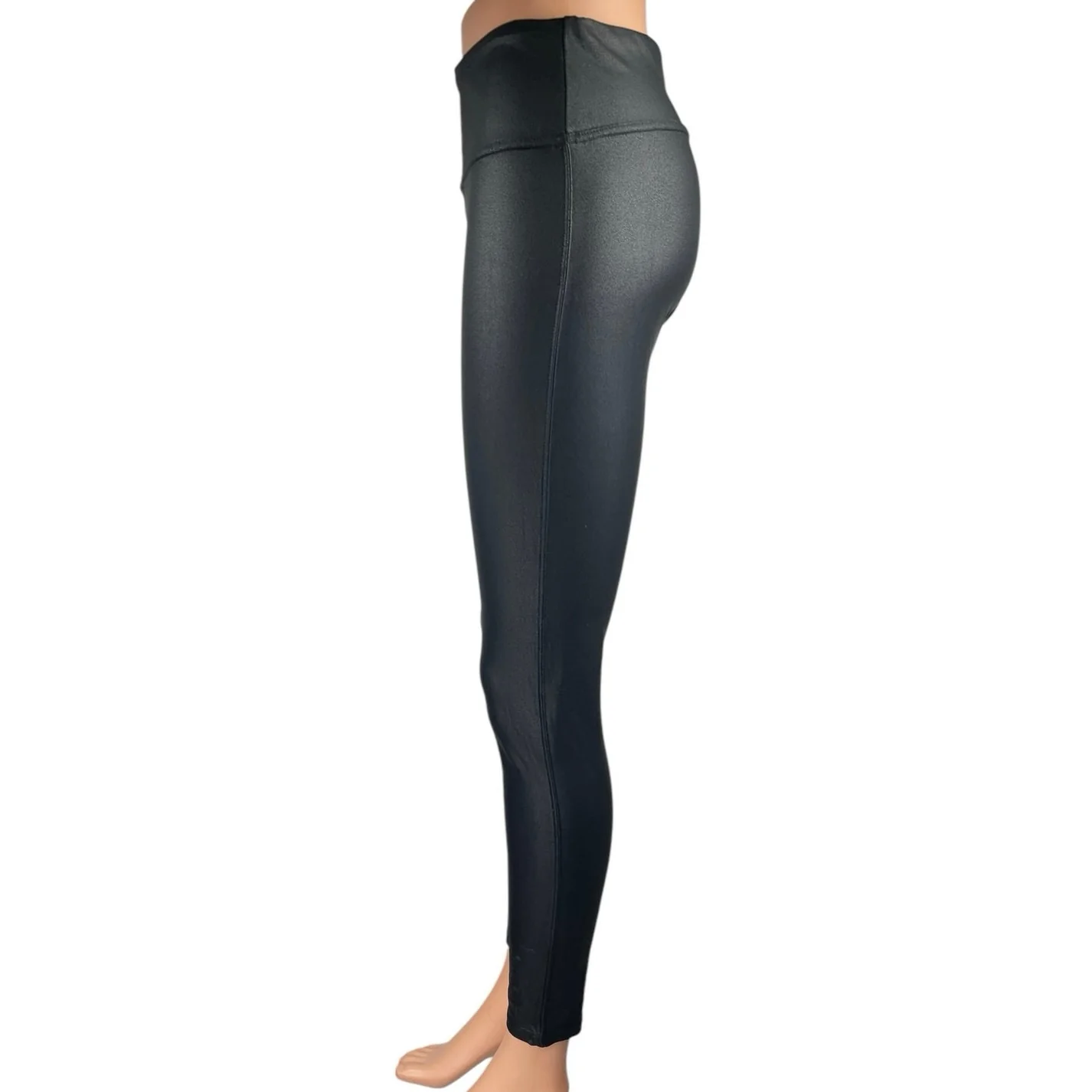 Jimilaka Black Faux Vegan Leather High Waist Skinny Trousers Leggings Pants Sz M - Image 2