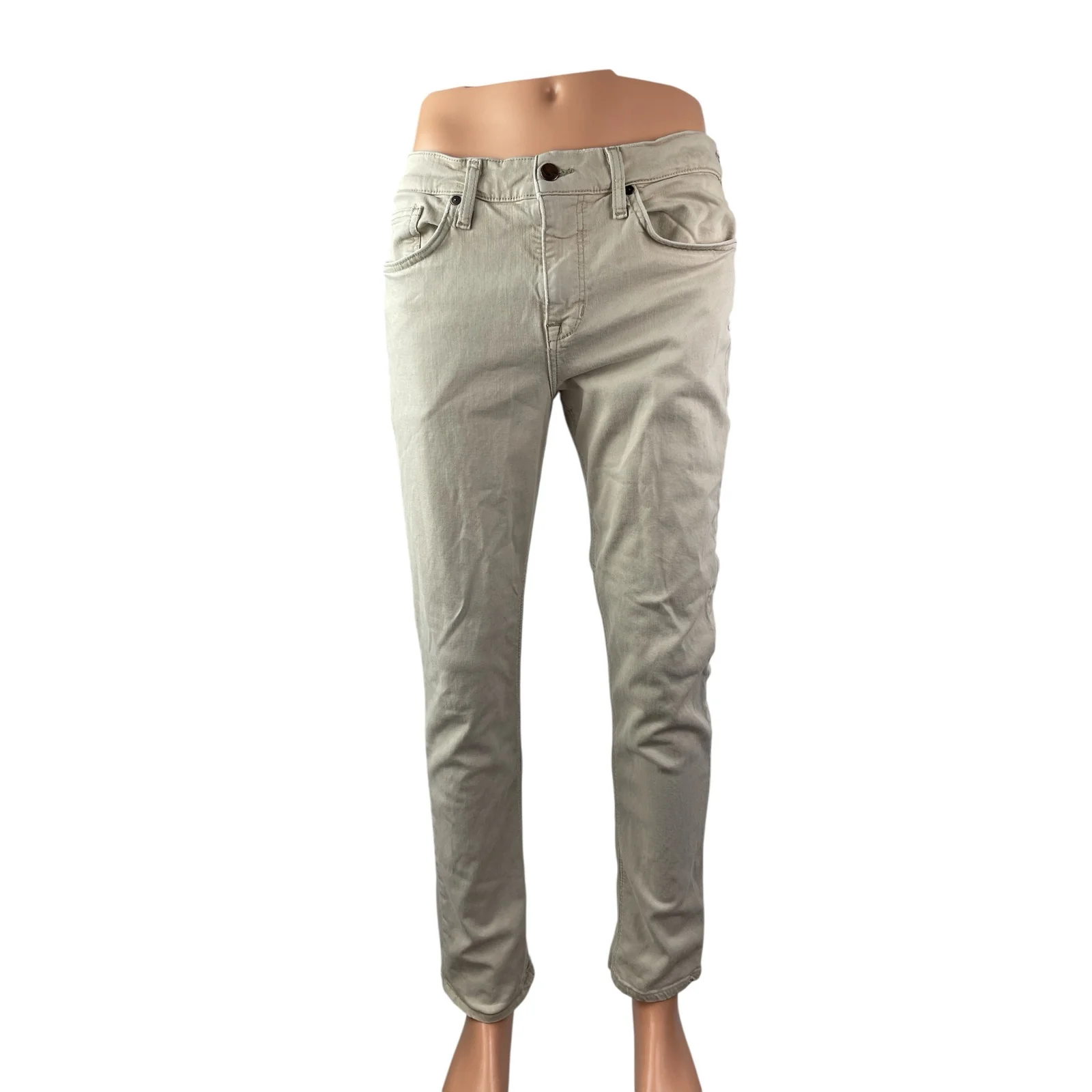 Joe's Mens Beige High Rise Slim Chino Khaki Skinny Straight Denim Jeans Pants 33