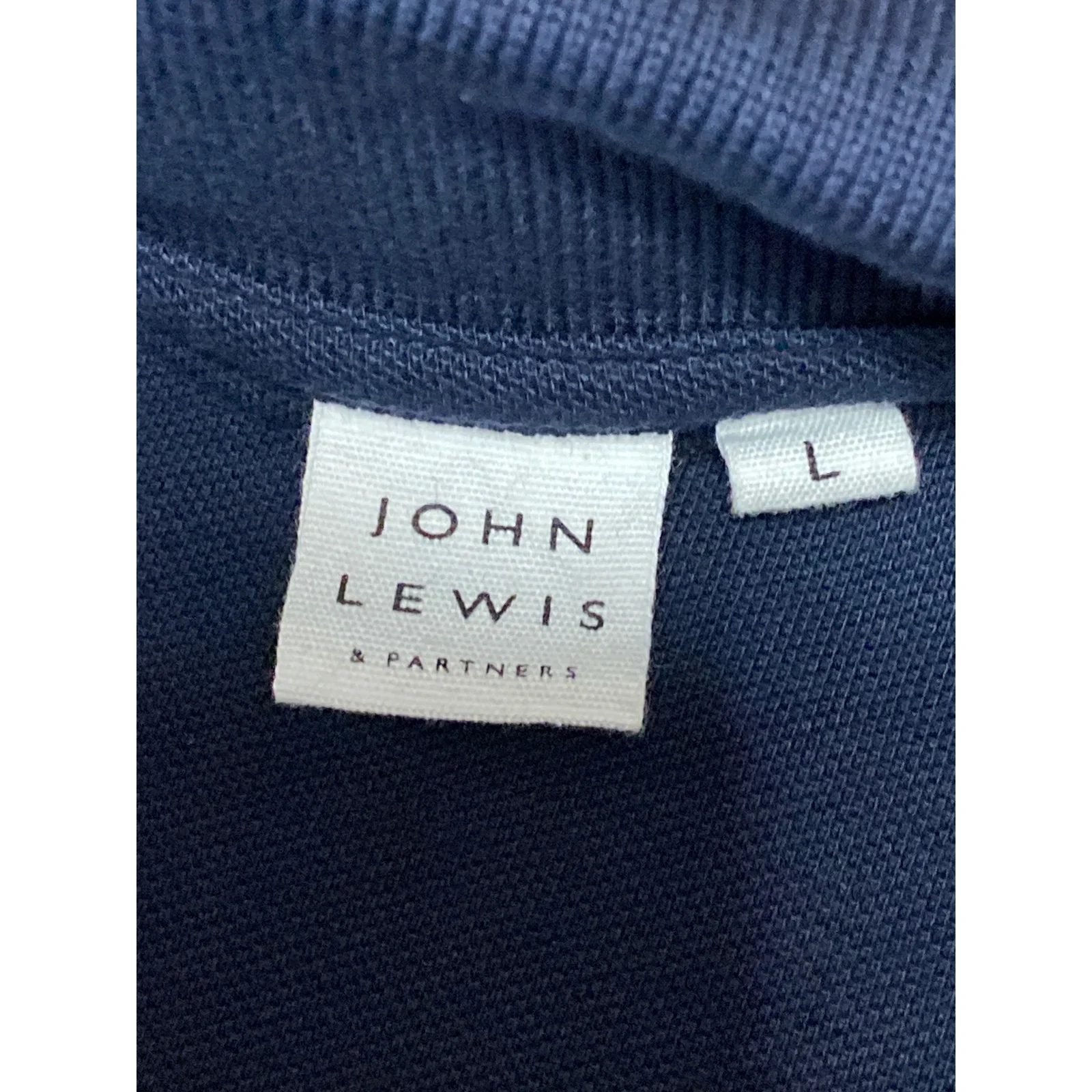 John Lewis Men's Navy Blue Short Sleeve Knit Golf Casual Polo Shirt Top Size L - Image 5