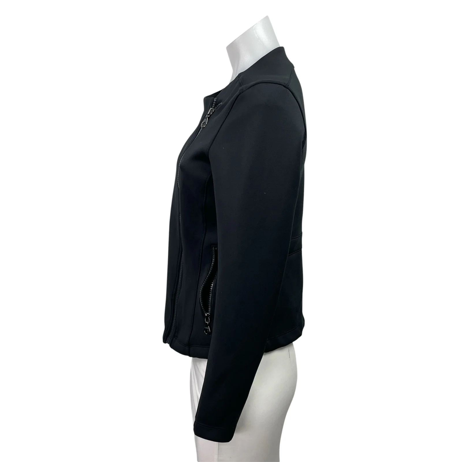 Joy Lab Women's Black Asymmetric Zip Long sleeve Moto Biker Coat Jacket Size XS - Image 2