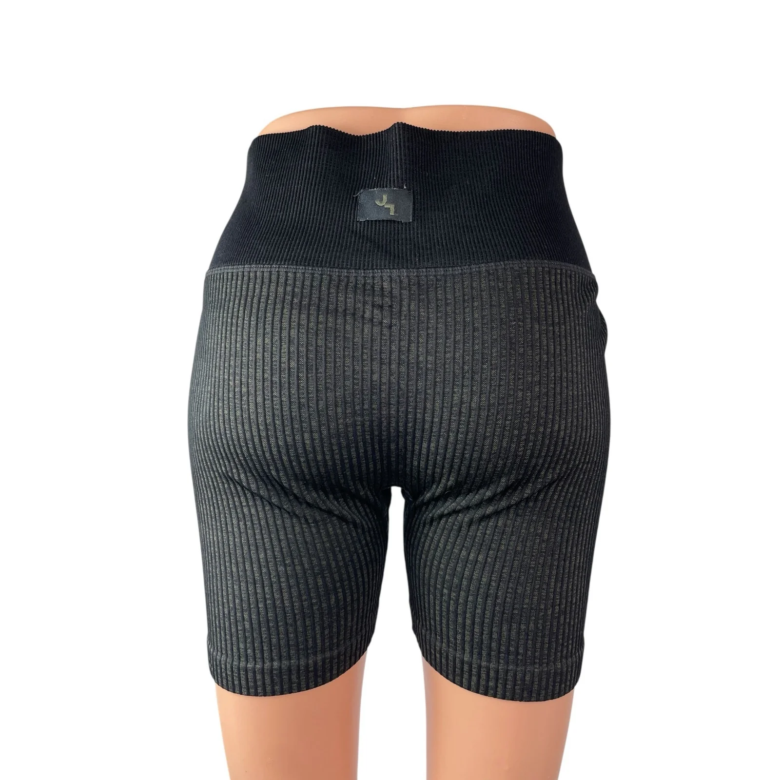 JoyLab Women's Black Ribbed High Rise Yoga Athletic Activewear Biker Shorts L/XL - Image 4