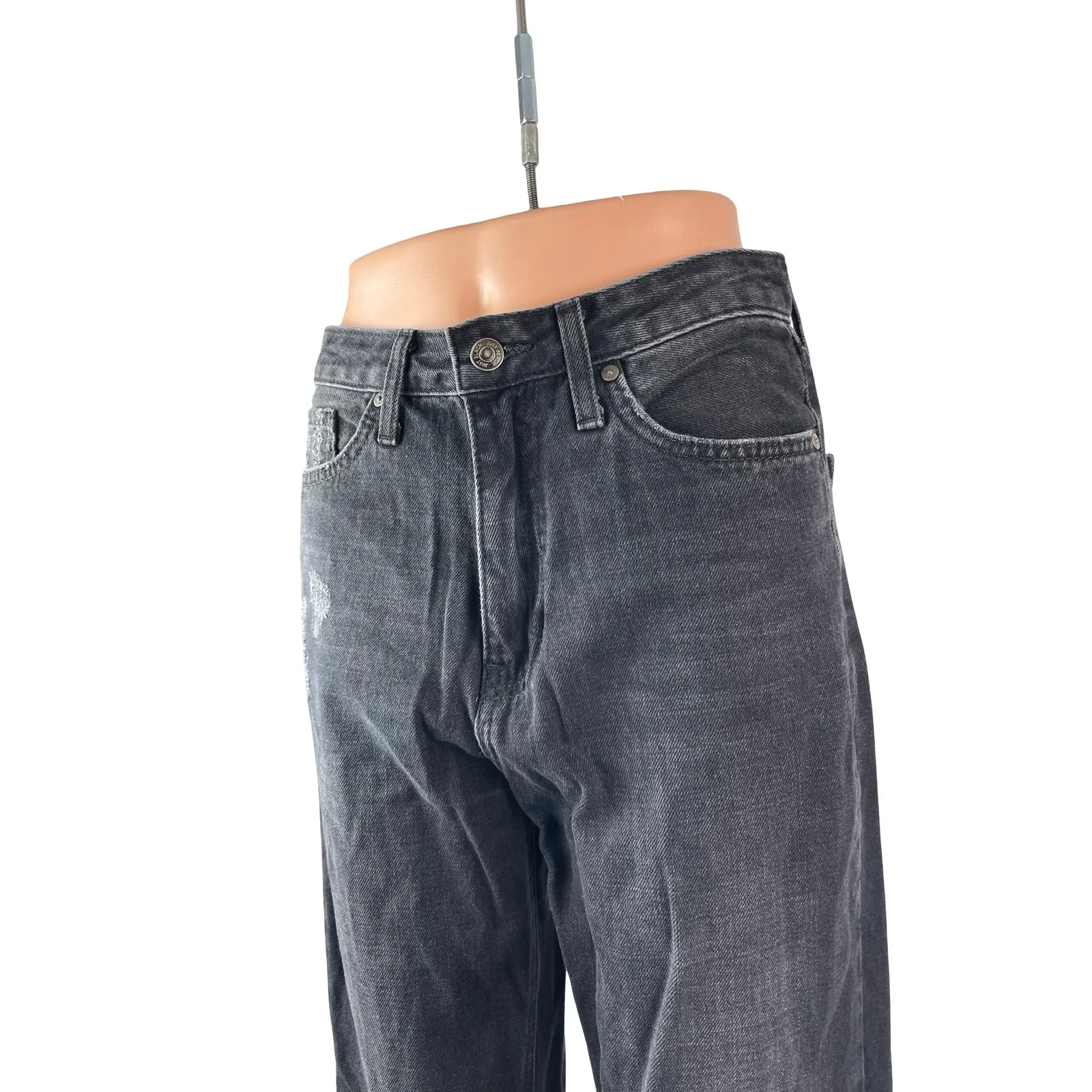 Just Black Denim Women's Distressed High Waisted Straight Denim Jeans Pants 26 - Image 2