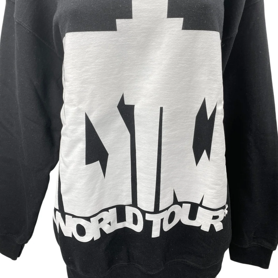 Justin Bieber Justice World Tour Black White Long Sleeve Concert Sweatshirt L - Image 3