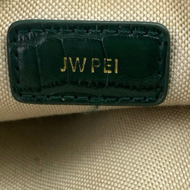 JW Pei Eva Women's Dark Green Croc Vegan Leather Shoulder Handbag OS - Image 5