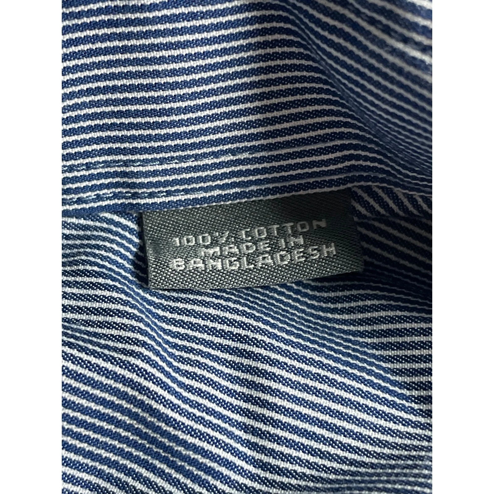 Kenneth Cole Reaction Men's Blue Striped Long Sleeve Button Up Dress Shirt Top L - Image 6
